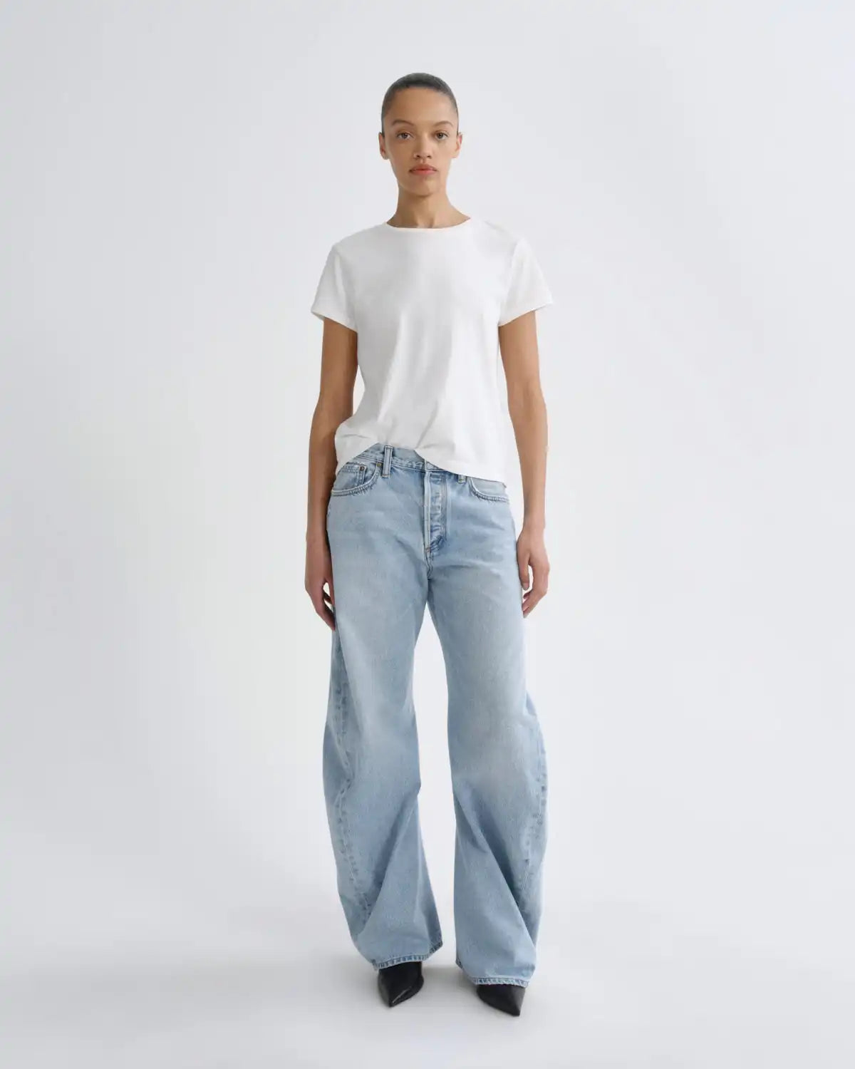 Long Line Adine Tee in White Ash
