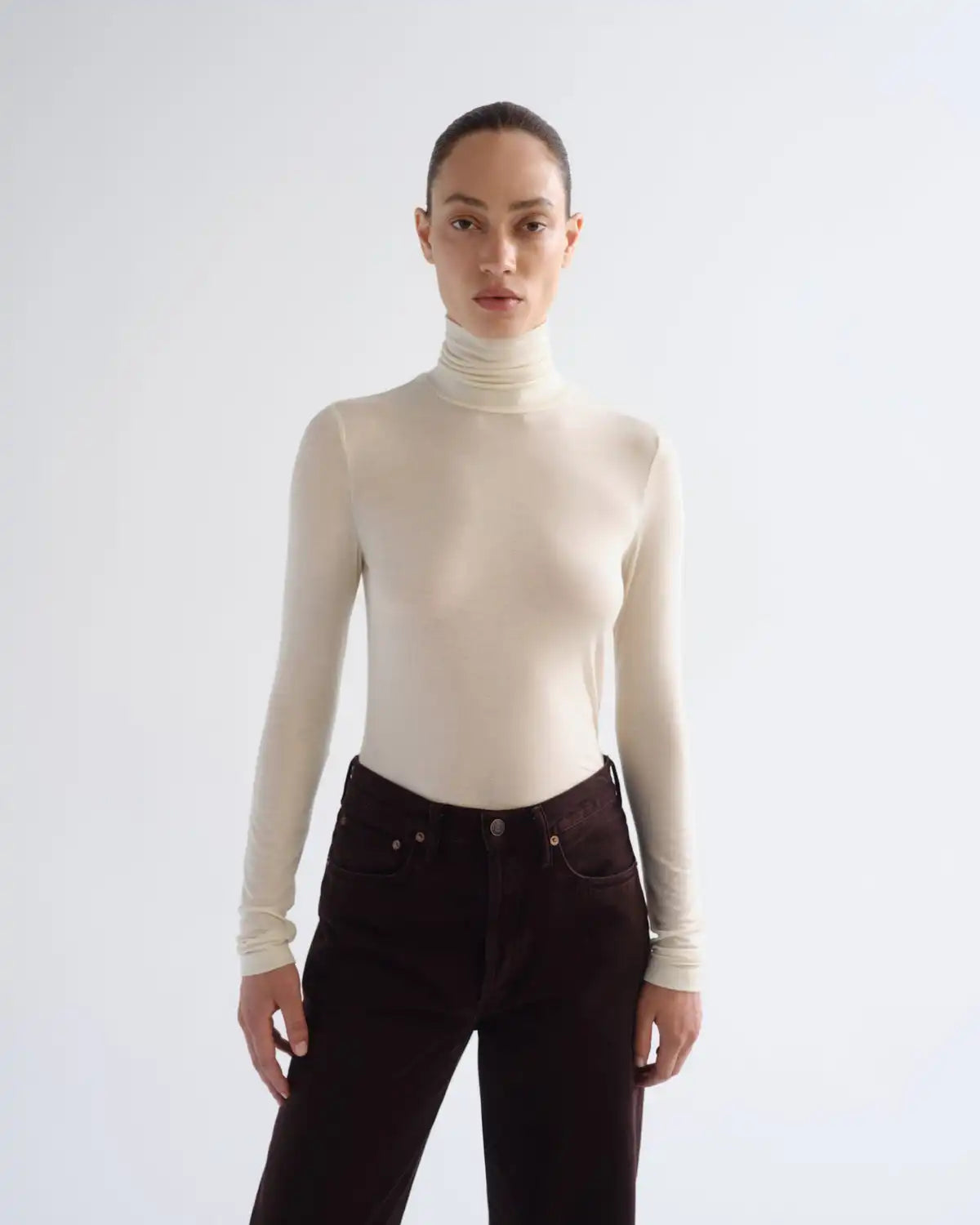 Pascale Turtleneck in Oat Milk