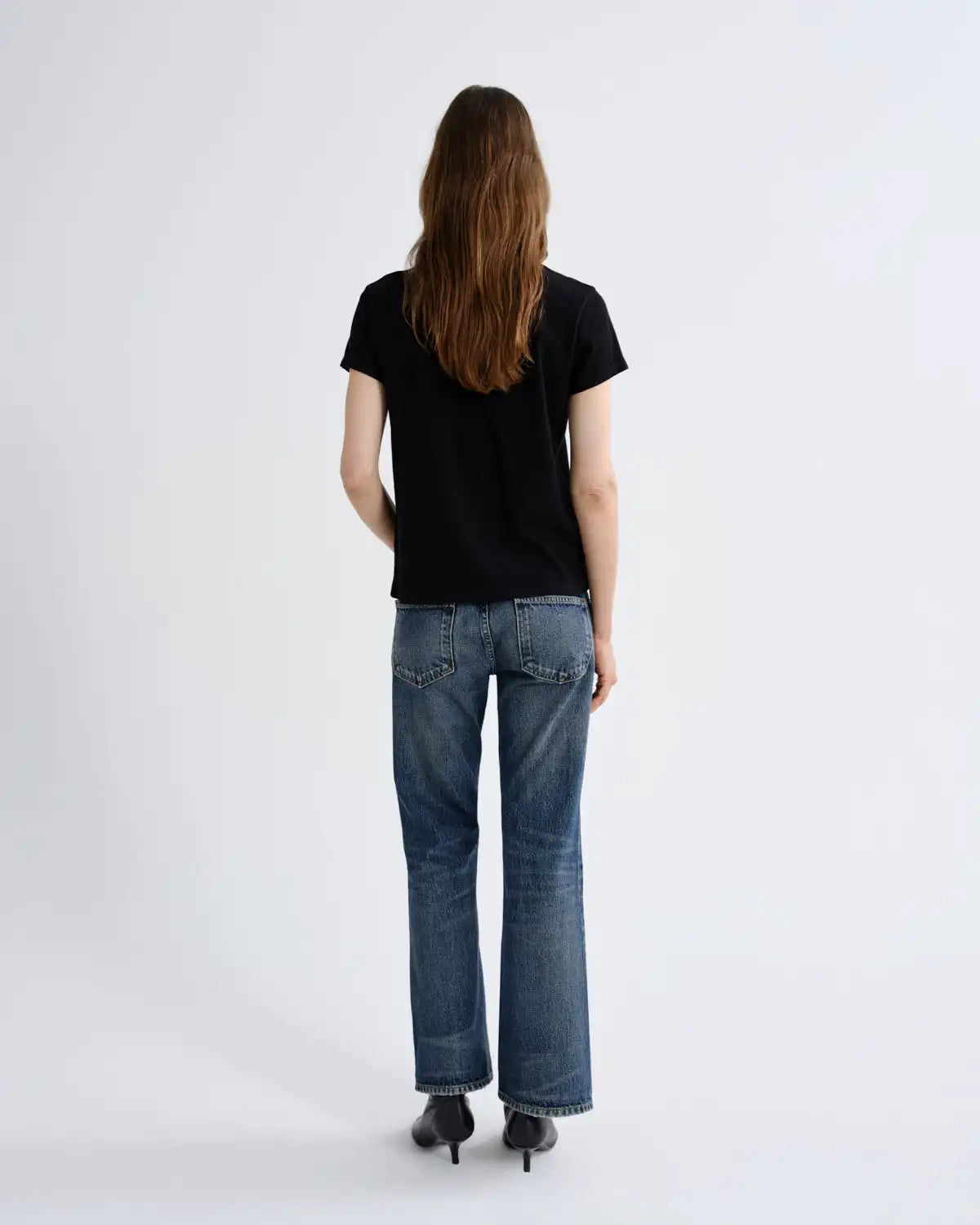 Long Line Adine Tee (Tencel Jersey) in Black