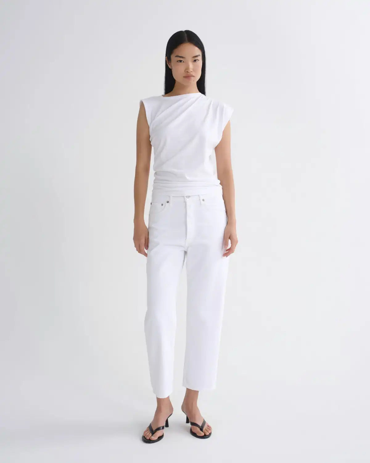 90's Crop Mid Rise Straight in Marshmallow