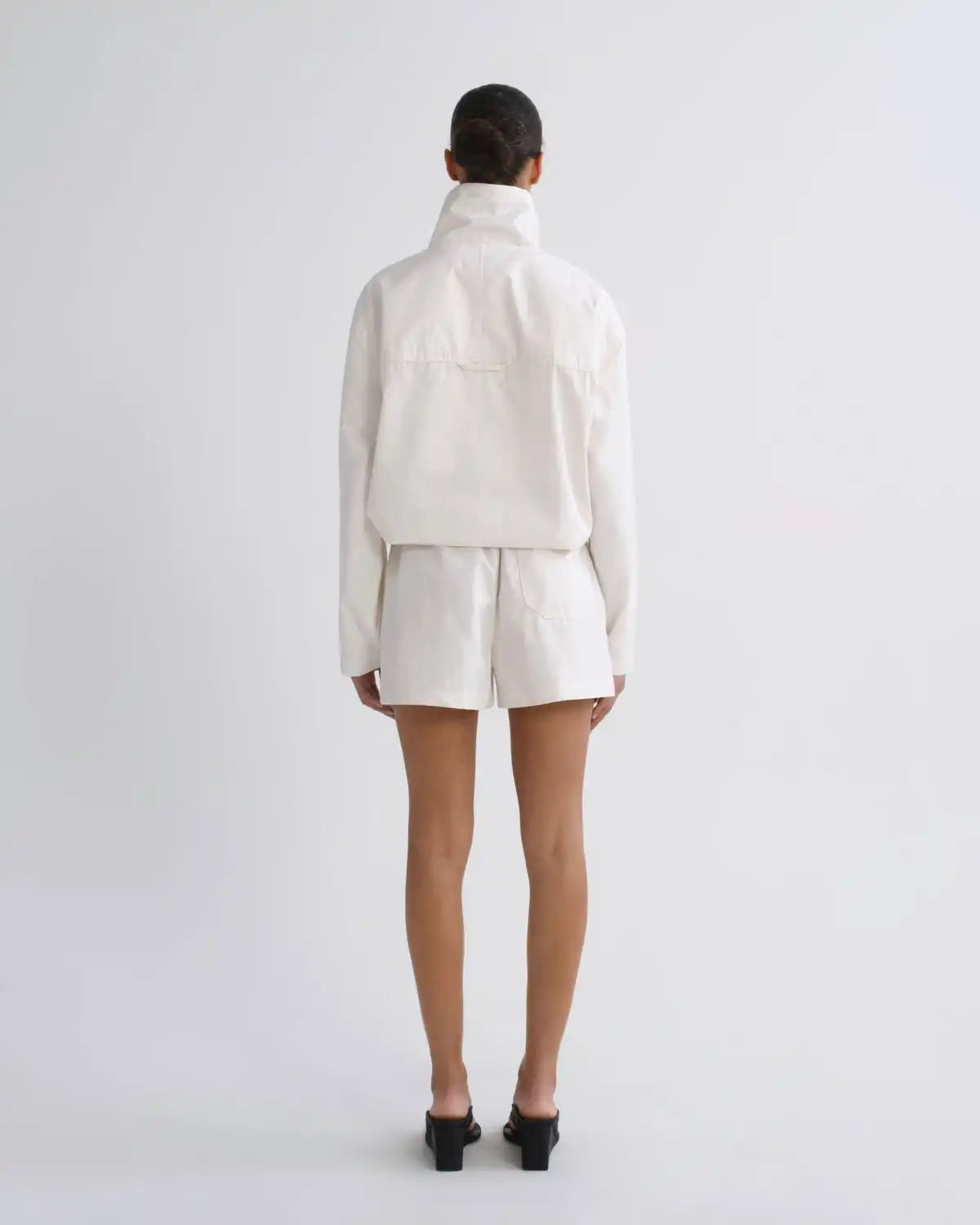Lydia Nylon Popover Anorak in Chalk White