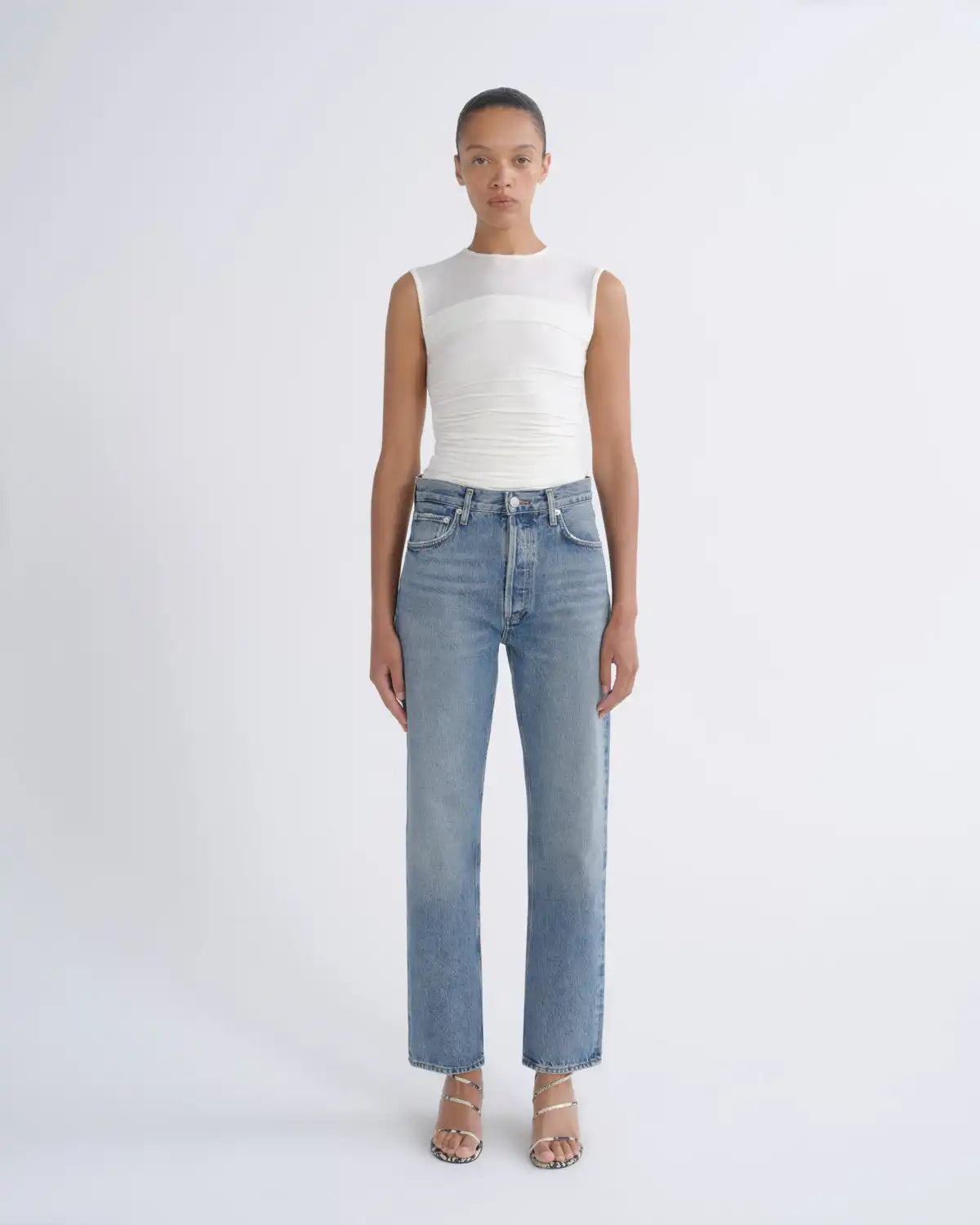 90's Pinch Waist High Rise Straight in Navigate