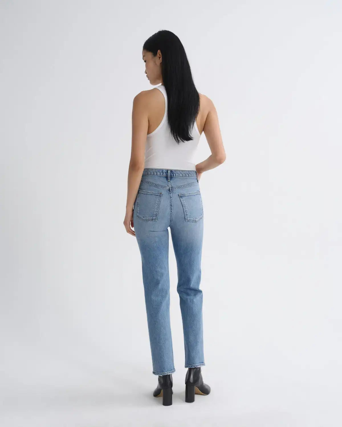 90's Pinch Waist High Rise Straight Long (Weightless Stretch) in Renew