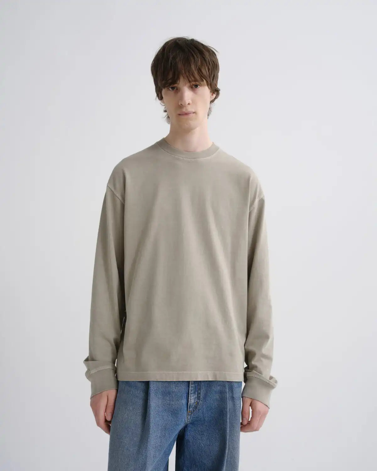 Asha Long Sleeve Mock Neck Tee in Wicker
