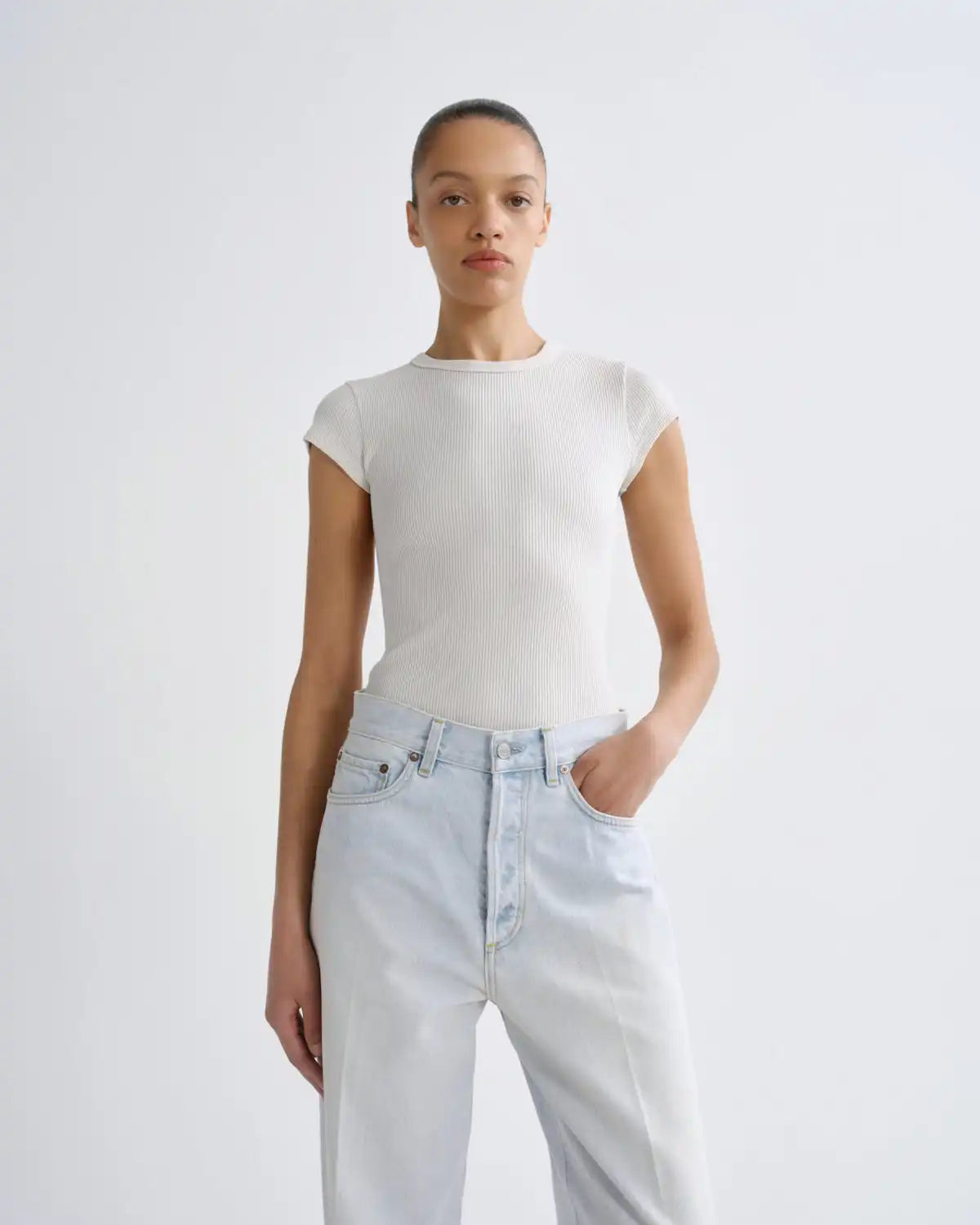 Edison Tee in Bone