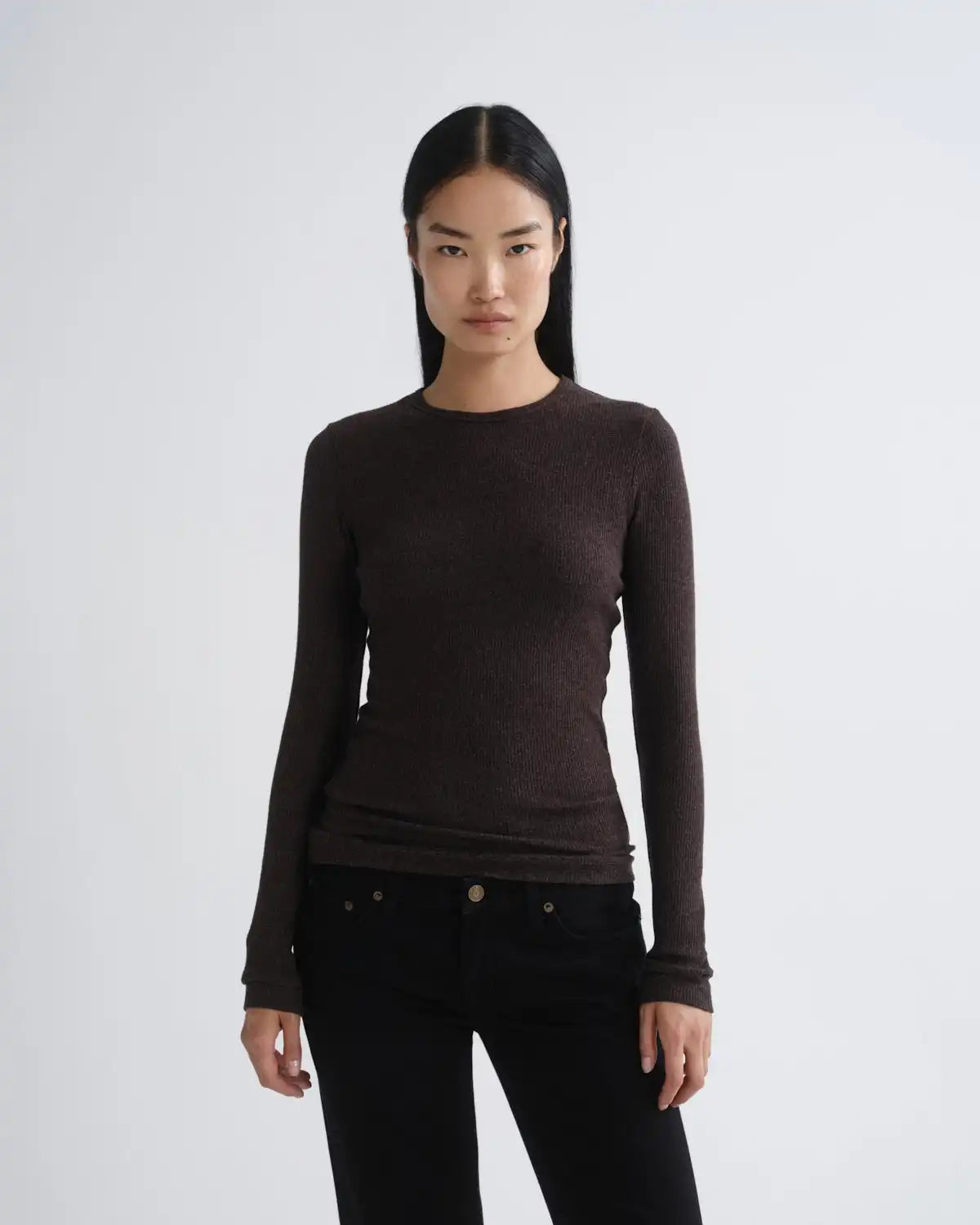 Delphi Slim Tee in Ganache