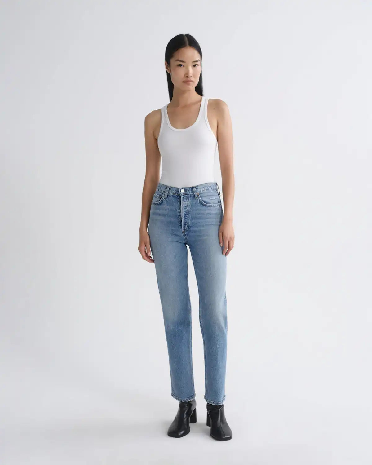 90's Pinch Waist High Rise Straight Long (Weightless Stretch) in Renew