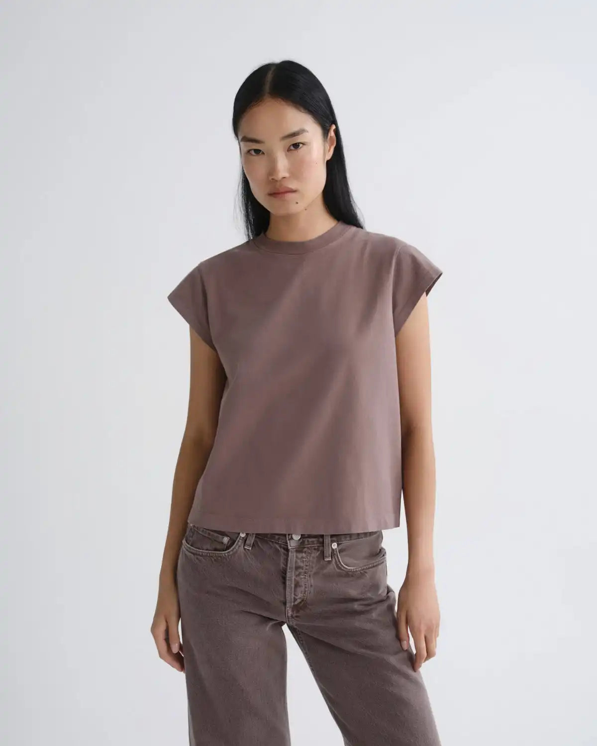 Bryce Cap Sleeve Tee in Mauvine