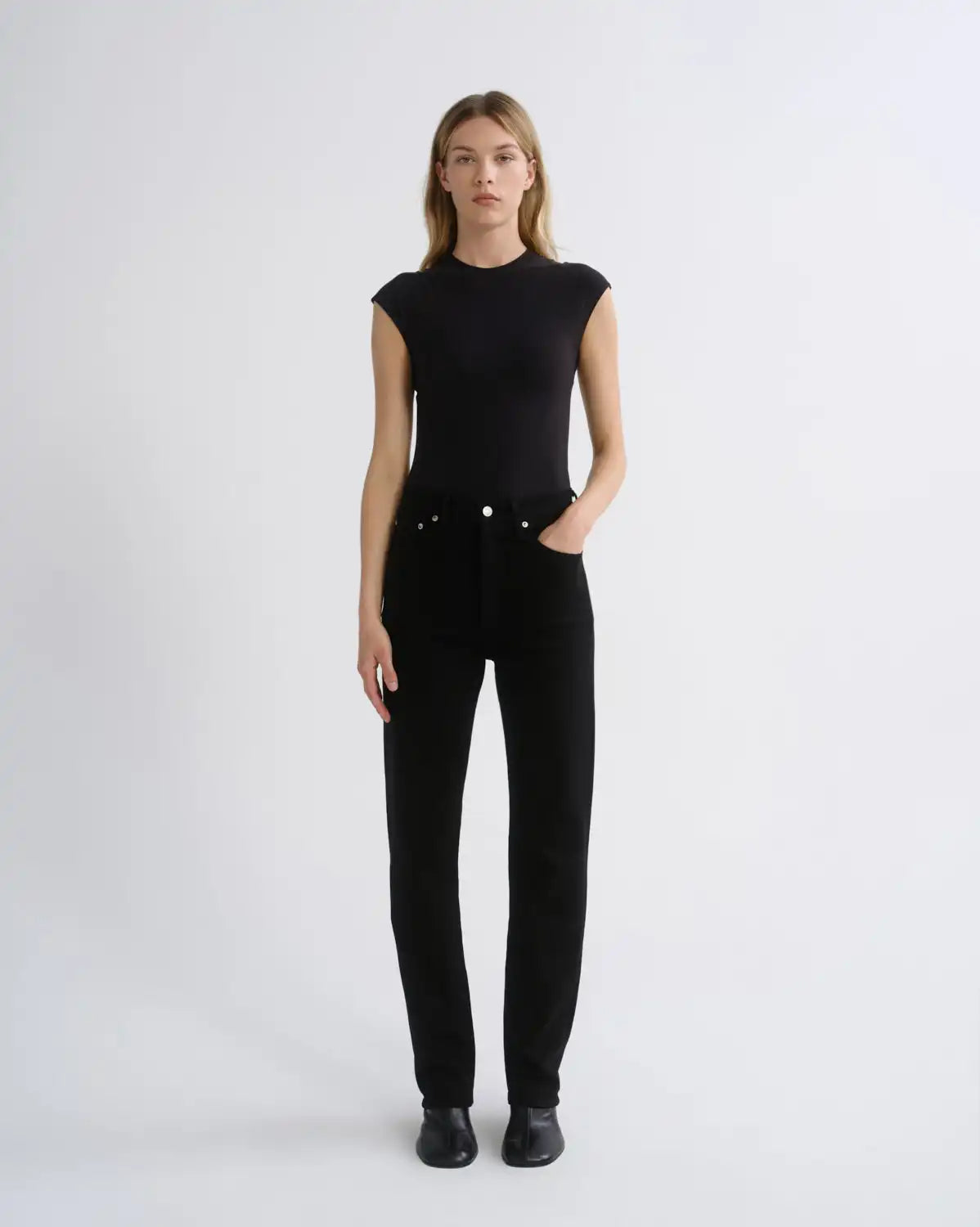 90's Pinch Waist High Rise Straight Long (Weightless Stretch) in Cover
