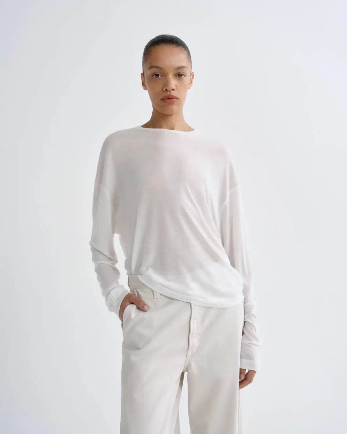 Sasha Tee (Tencel Jersey) in Gesso