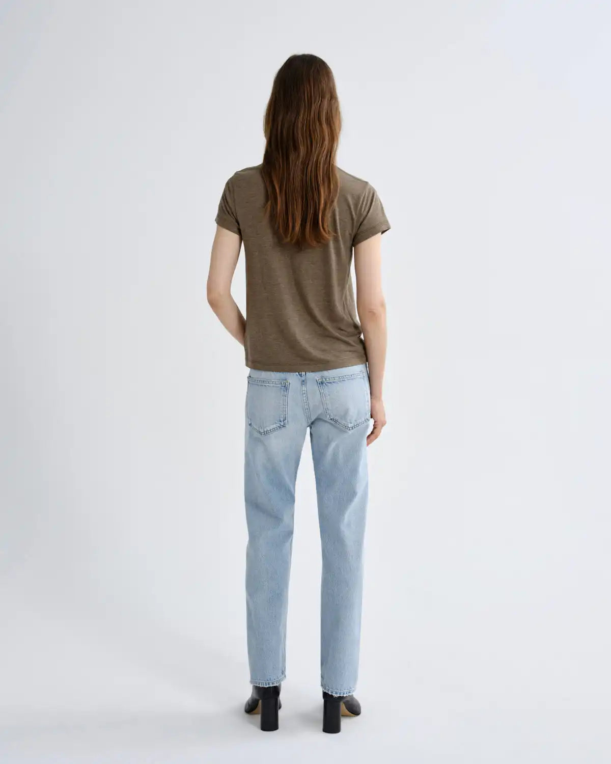 Long Line Adine Tee (Tencel Jersey) in Loam