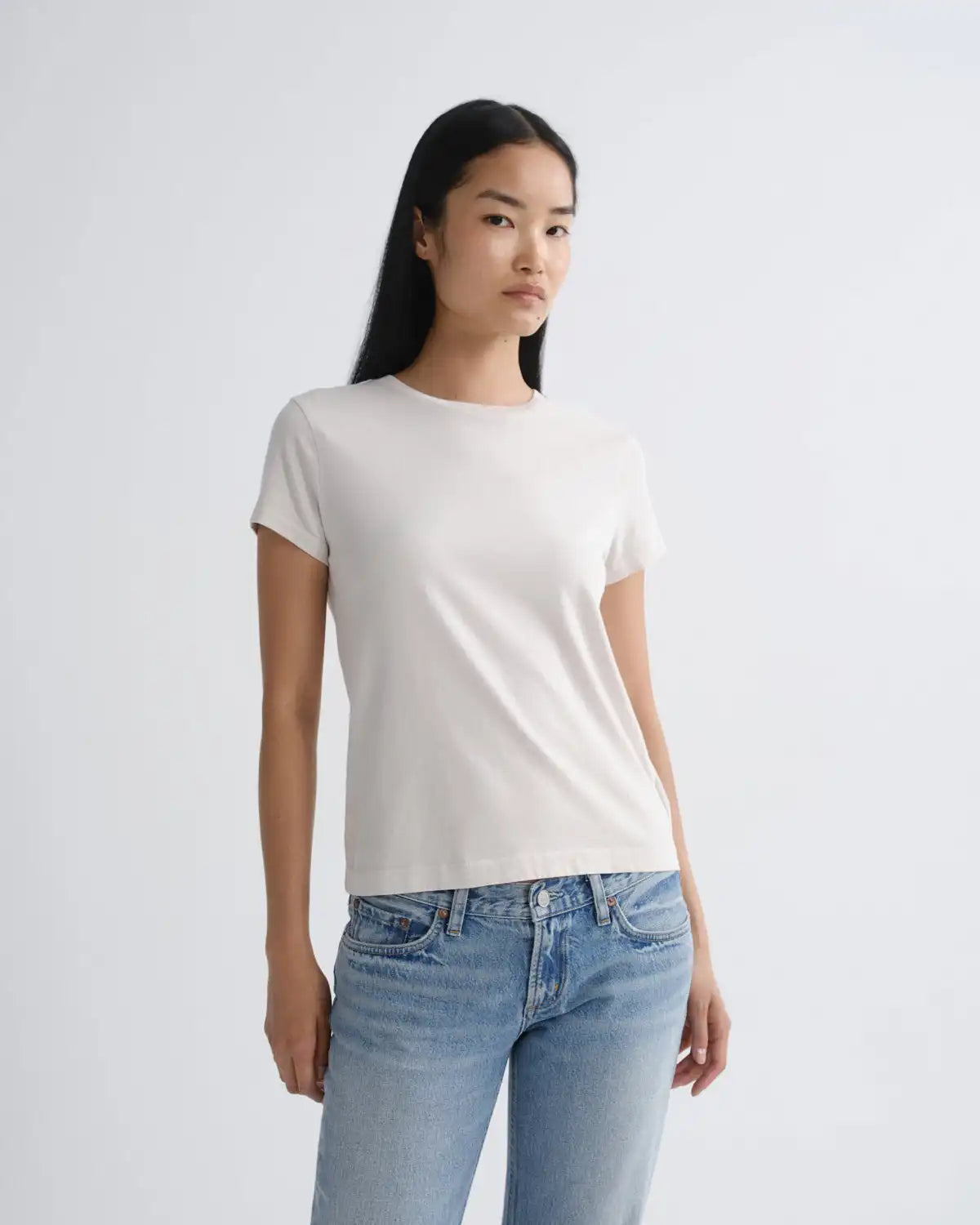 Long Line Adine Tee in Bone