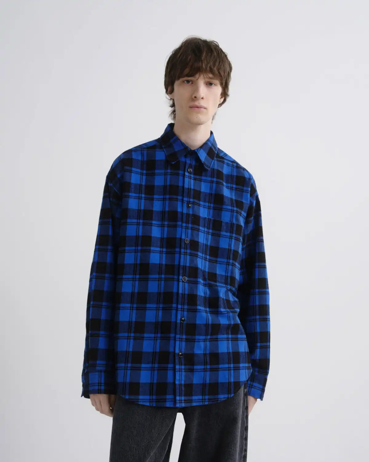 Stanhope Shirt in Buffalo Check Cobalt