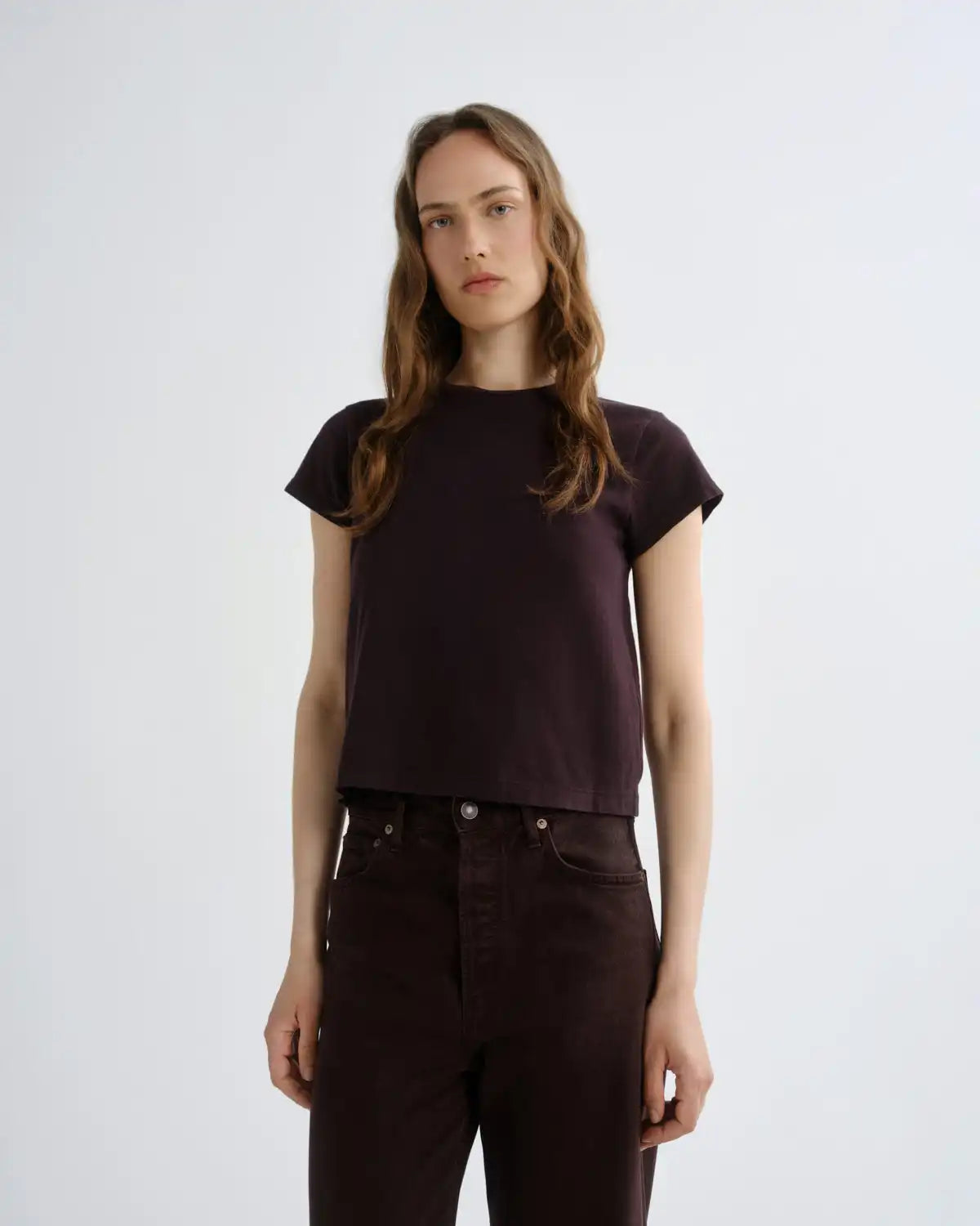 Adine Shrunken Tee in Eggplant