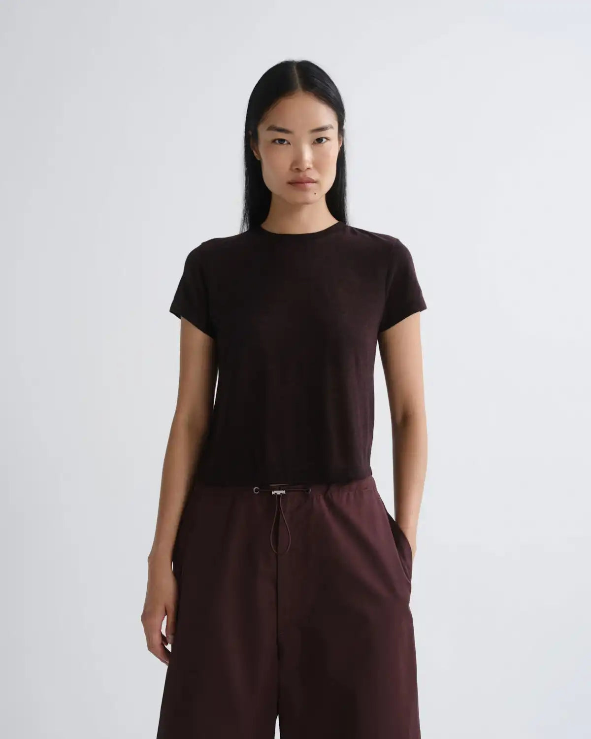 Adine Shrunken Tee (Tencel Jersey) in Ristretto