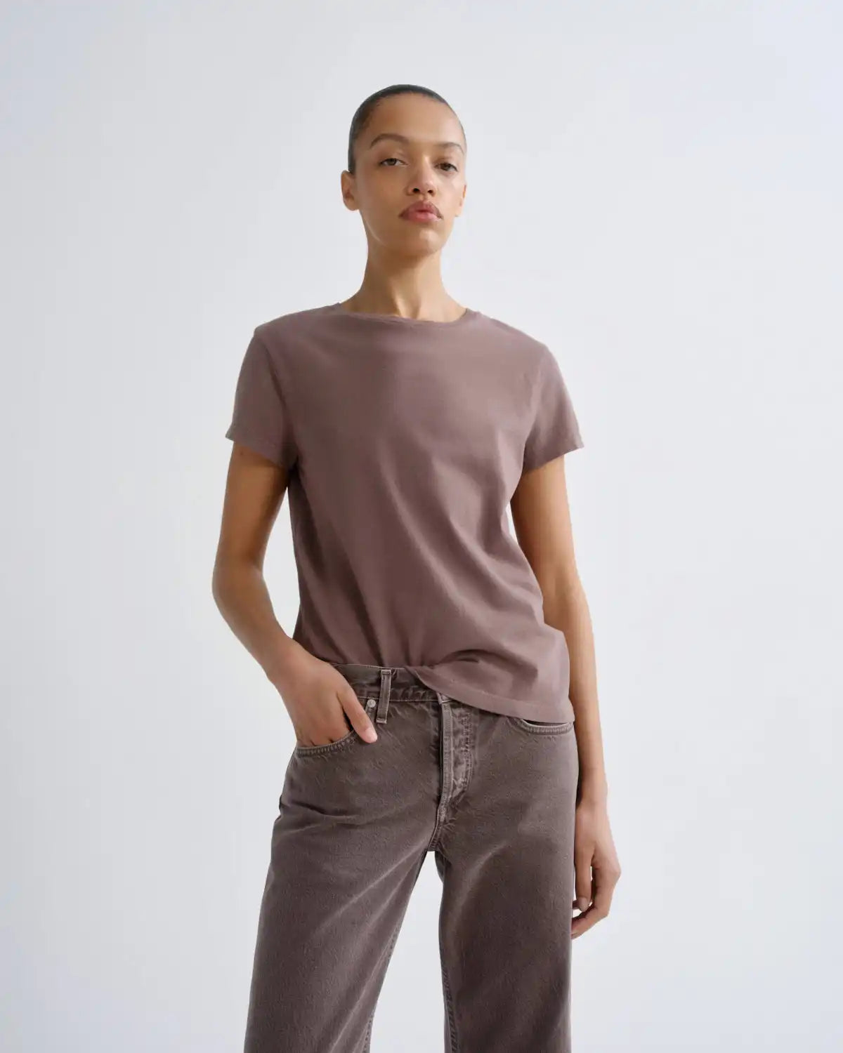 Long Line Adine Tee in Mauvine