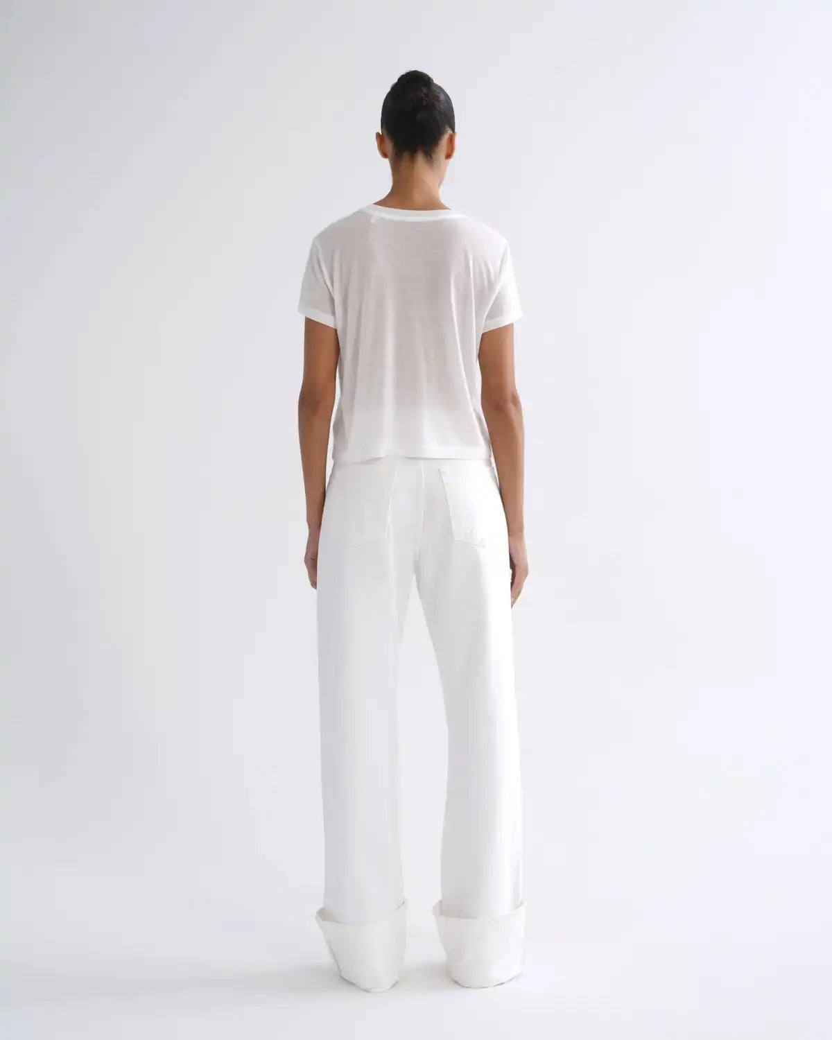 Adine Shrunken Tee (Tencel Jersey) in Gesso