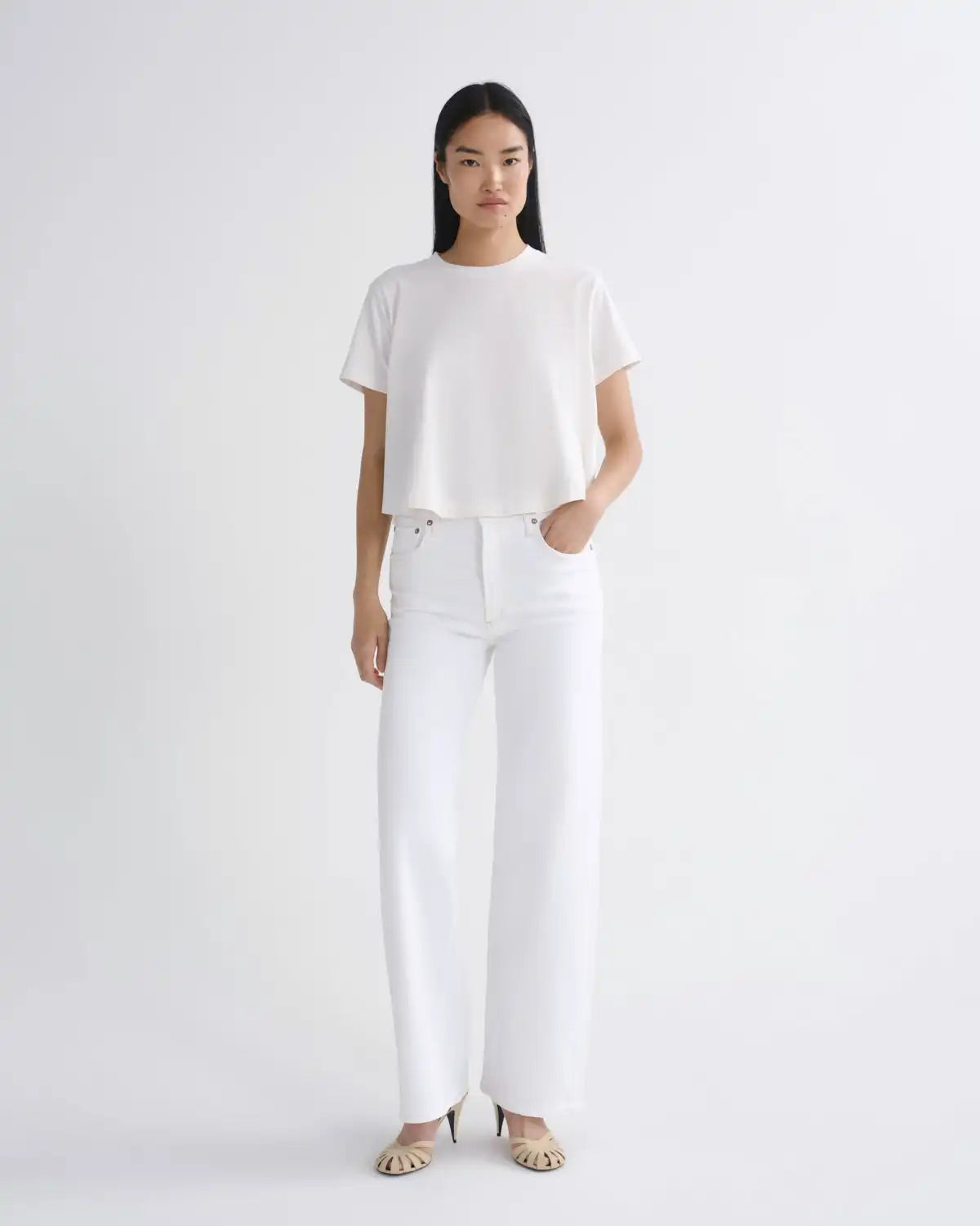 Harper Straight Jean (Comfort Stretch) in White Wash
