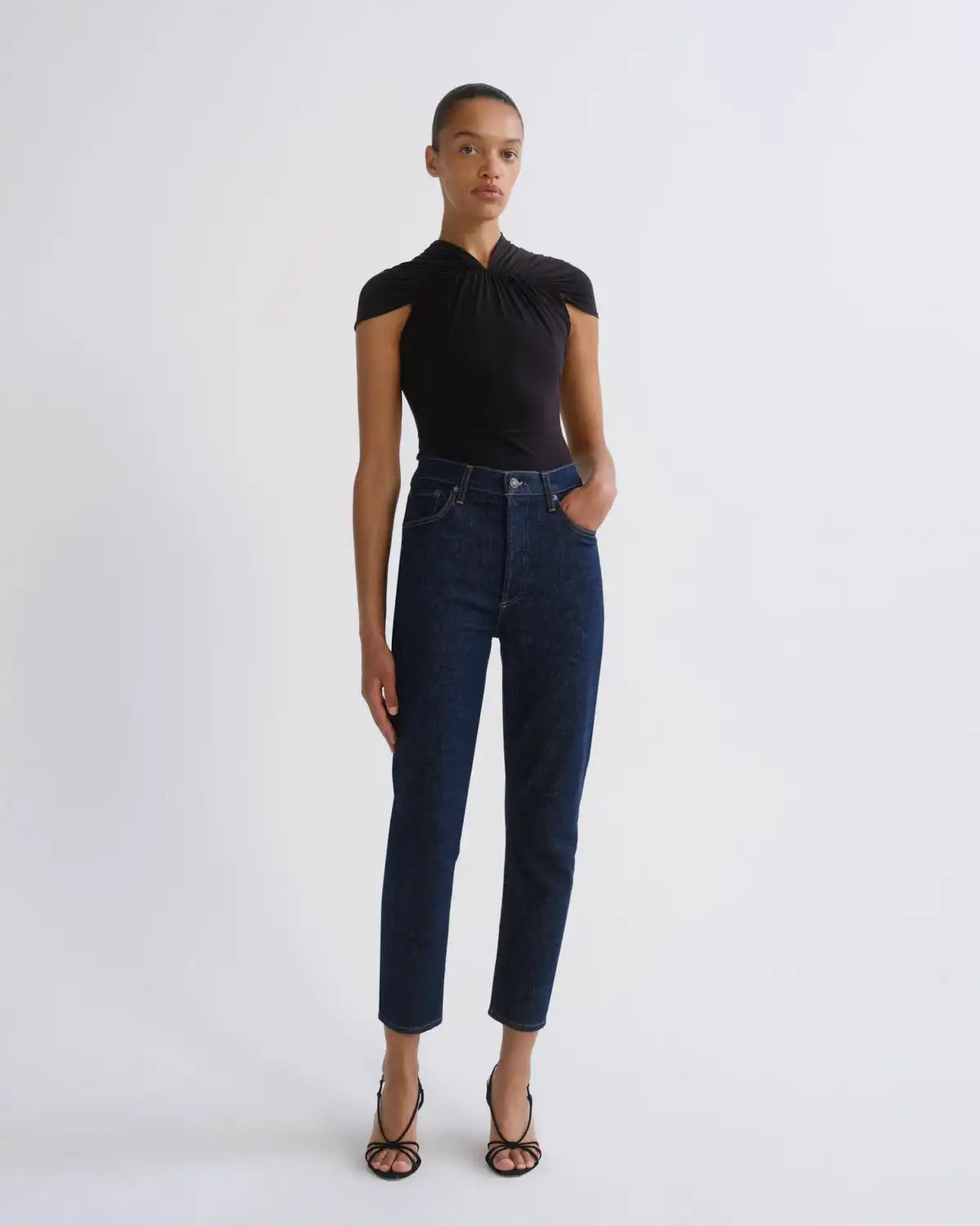 Riley High Rise Straight Crop (Stretch) in Reissue