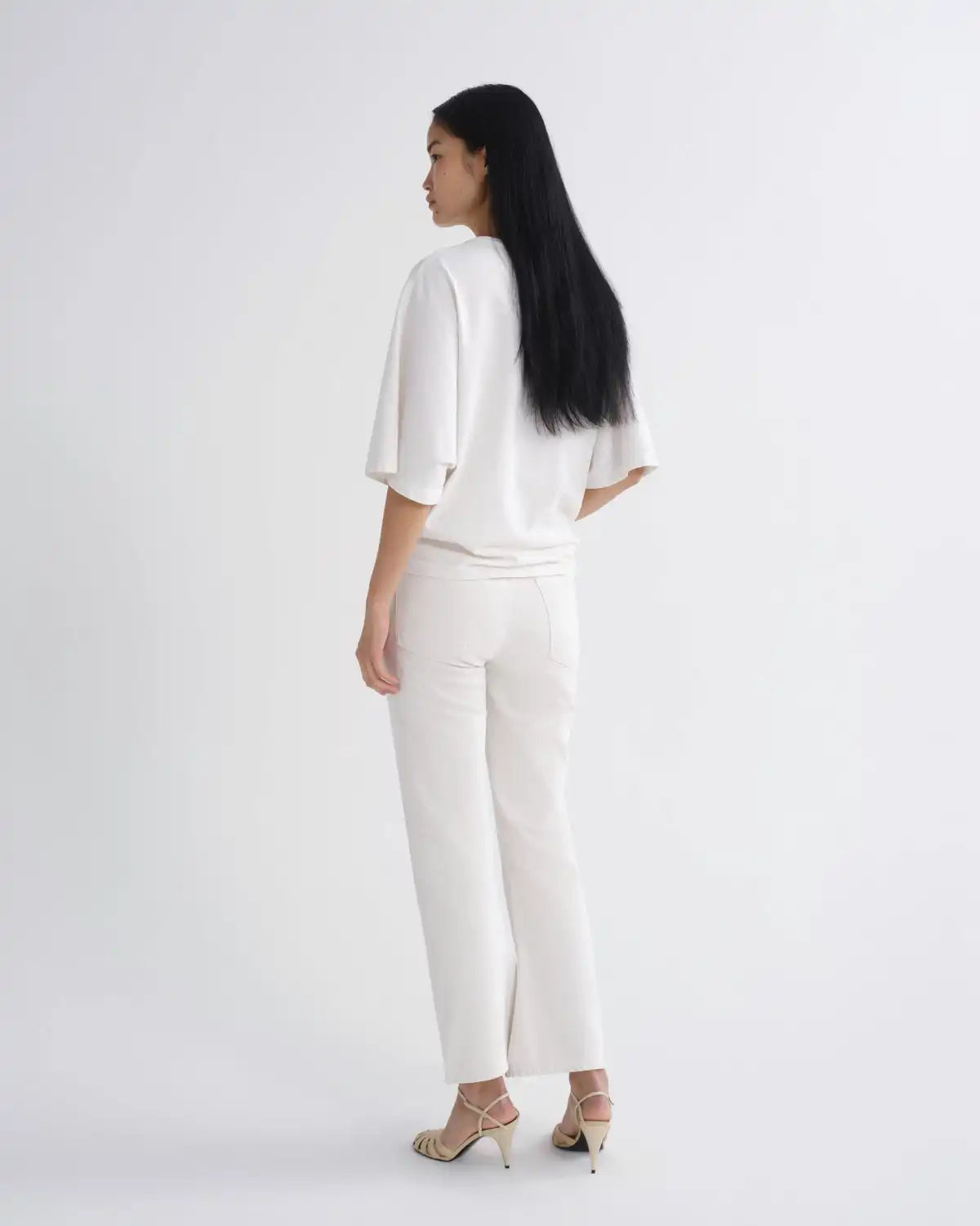 Mid Rise Kick Boot Ankle in Chalk White