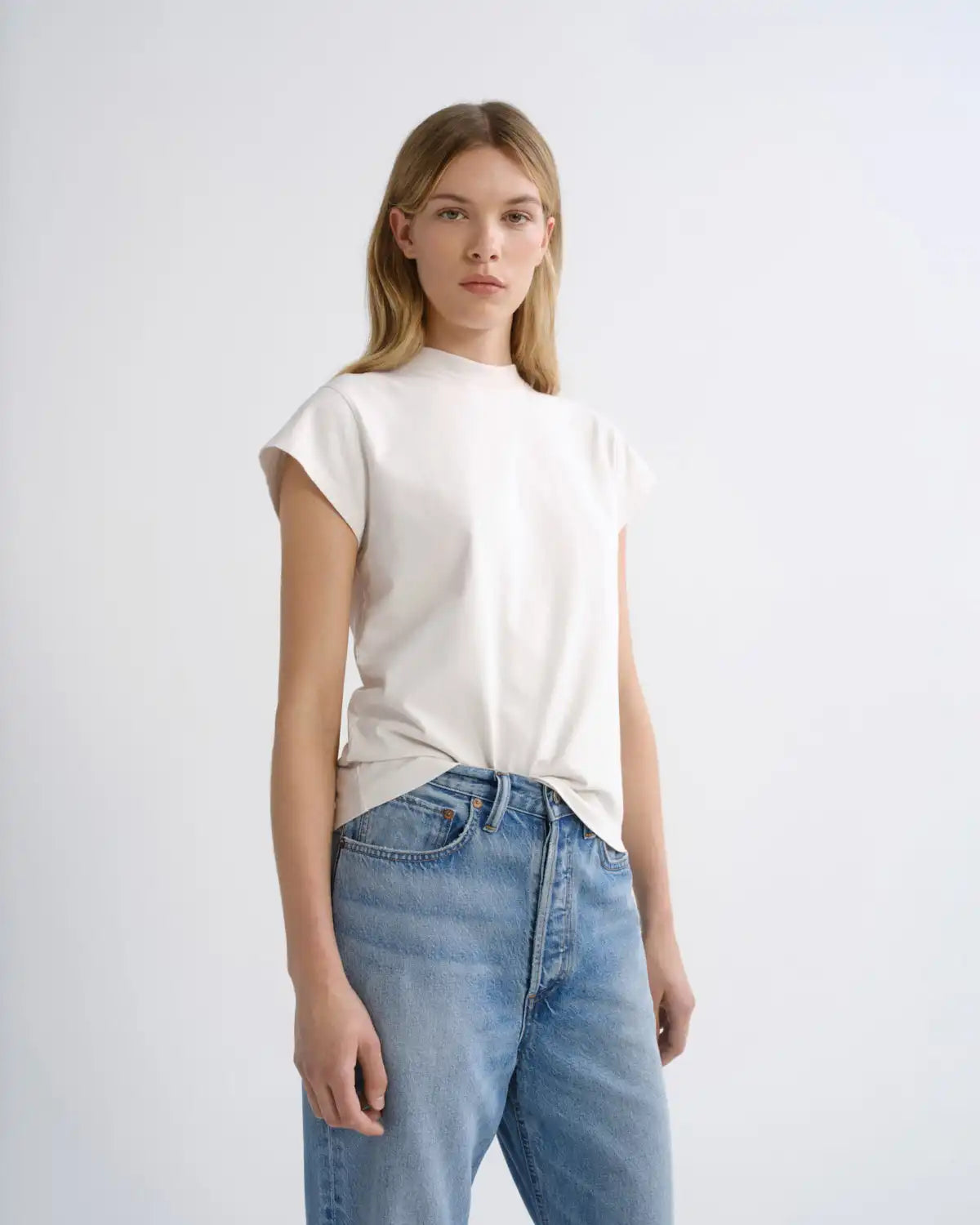 Bryce Cap Sleeve Tee in Bone