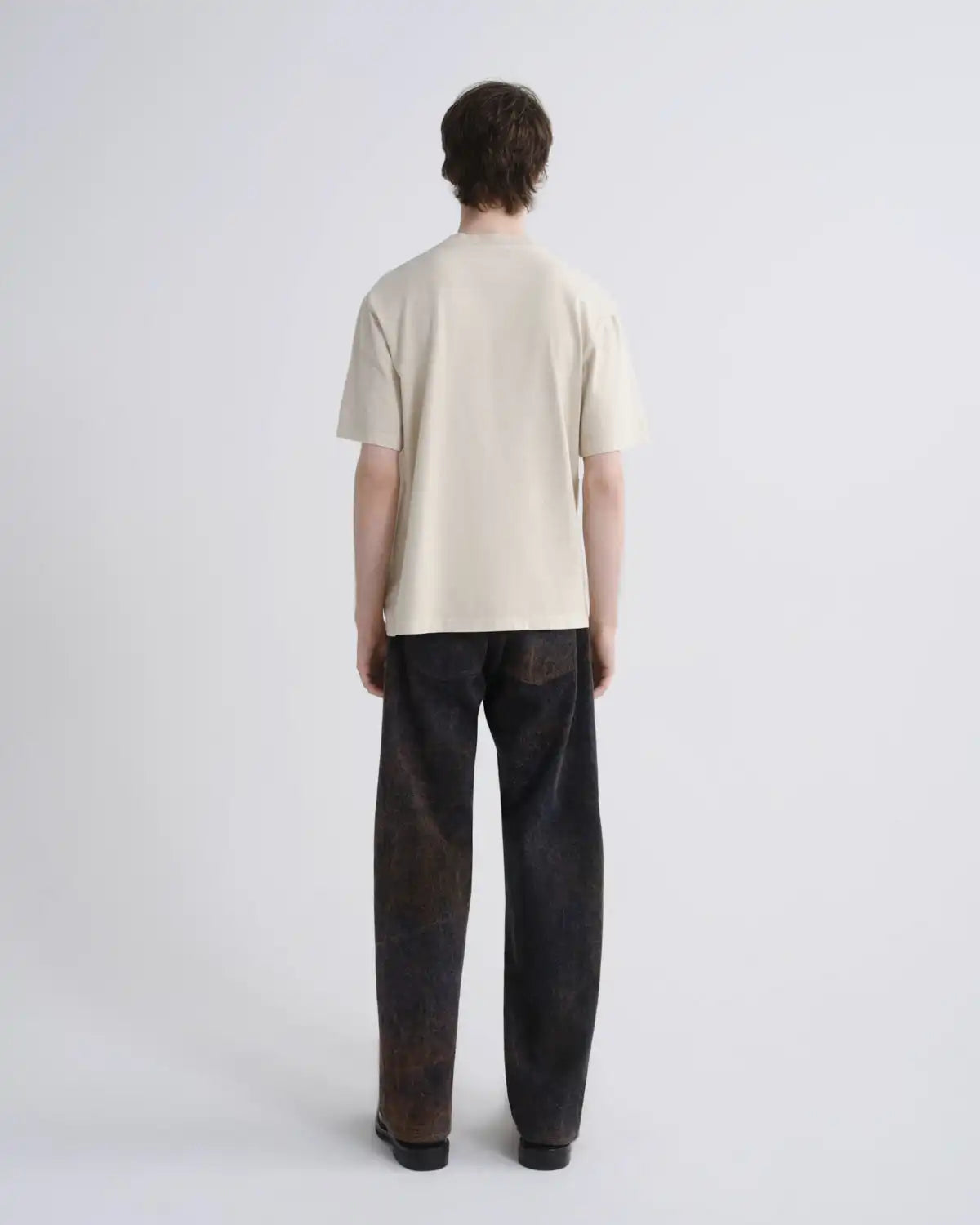 Asha Mock Neck Tee in Brown Rice