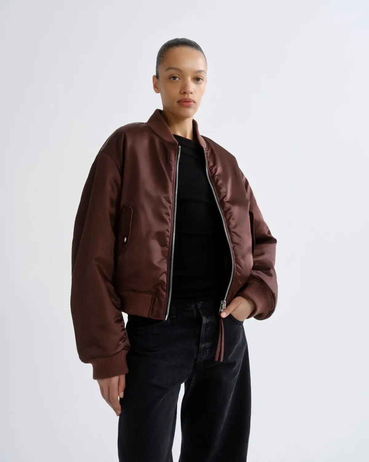 Frankie Reversible Bomber in Morello