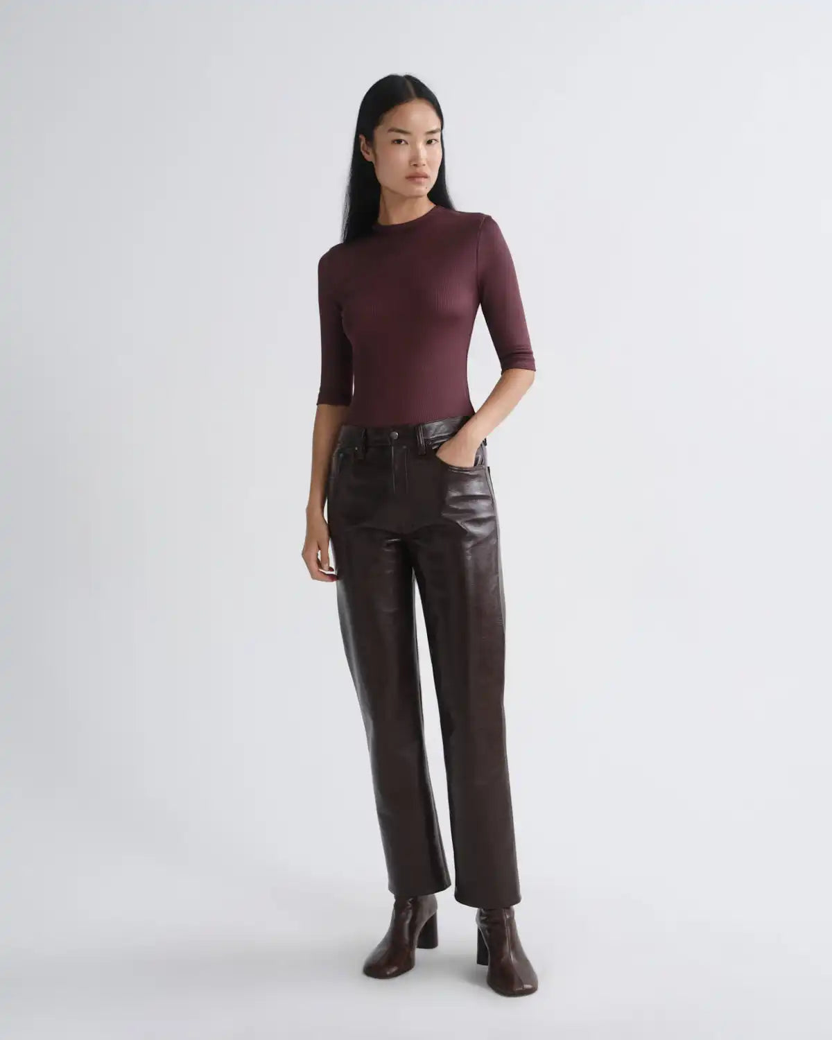 Lana Jean (Recycled Leather) in Madera
