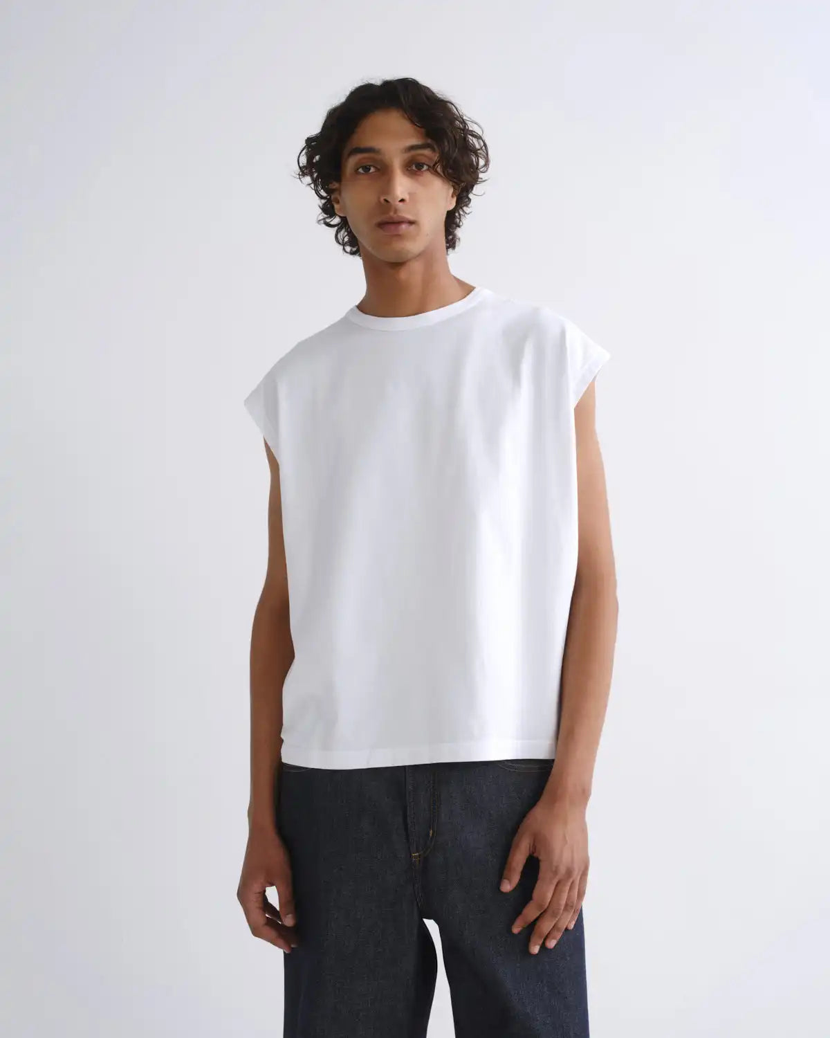 Leonard Sleeveless Tee in White