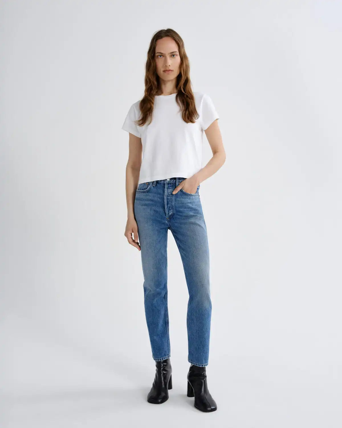 Riley High Rise Straight Crop (Weightless) in Tide