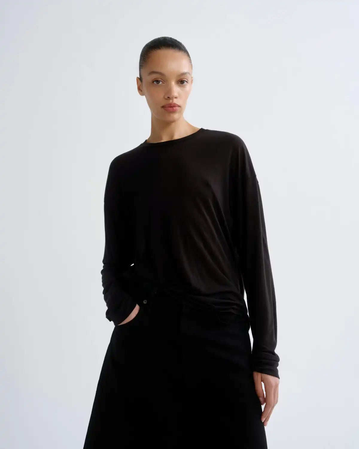 Sasha Tee (Tencel Jersey) in Black