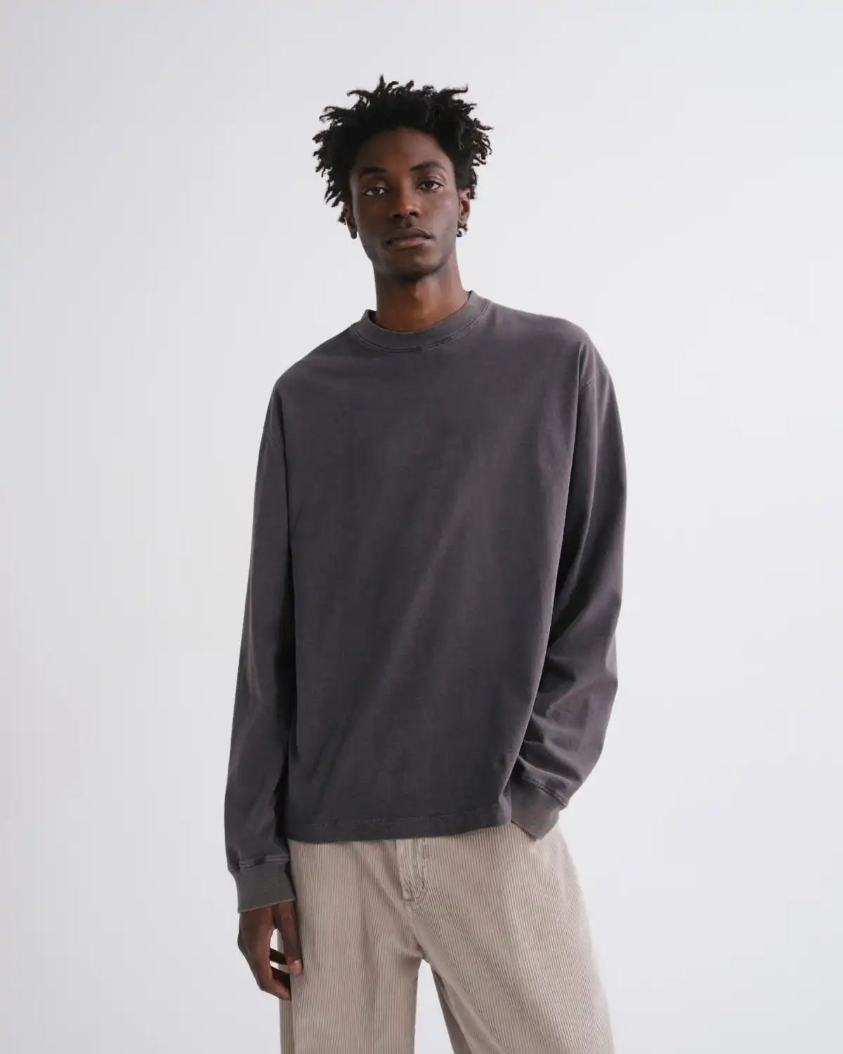 Asha Long Sleeve Tee in Washed Grey