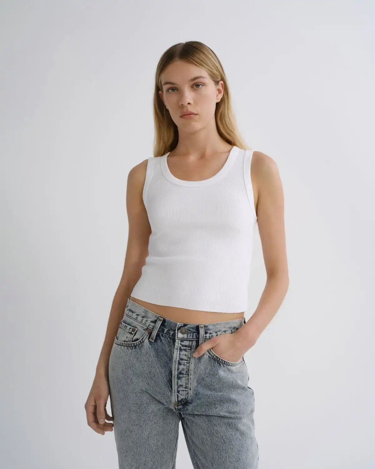 Shrunken Poppy Tank in White