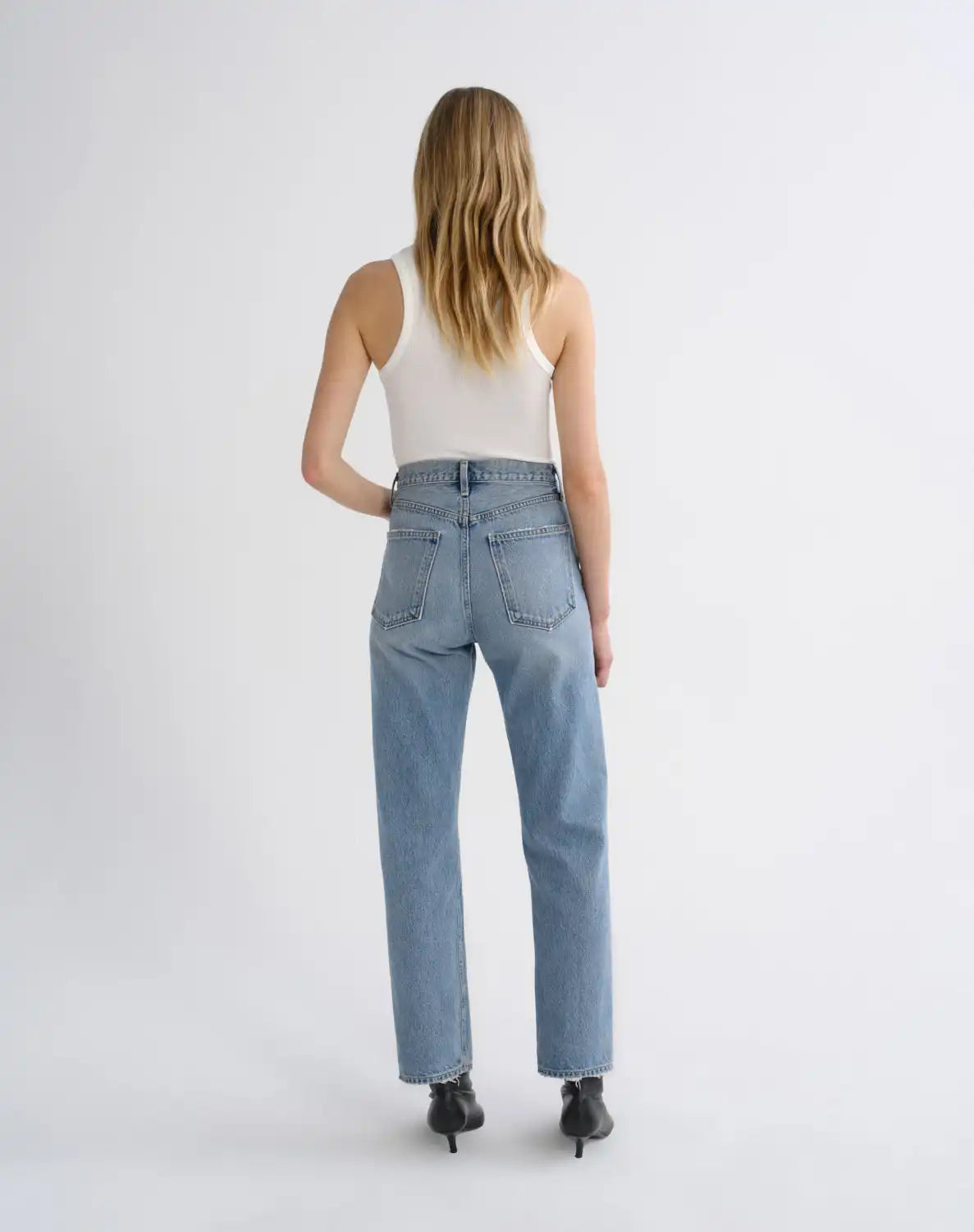 90's Pinch Waist High Rise Straight in Stage