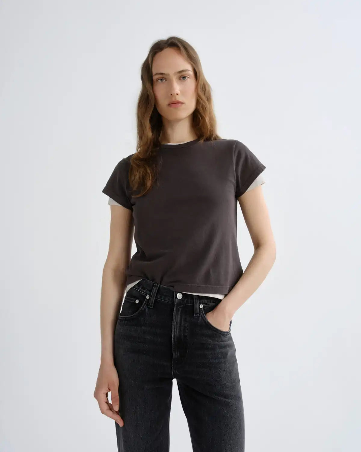 Adine Shrunken Tee in Forge