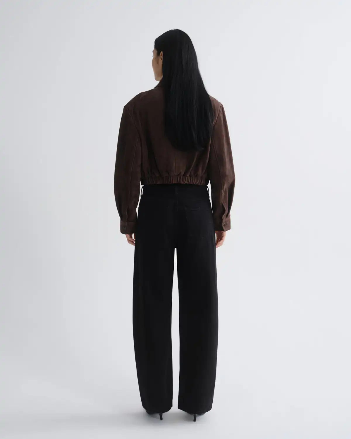Nahla Cropped Suede Jacket in Root