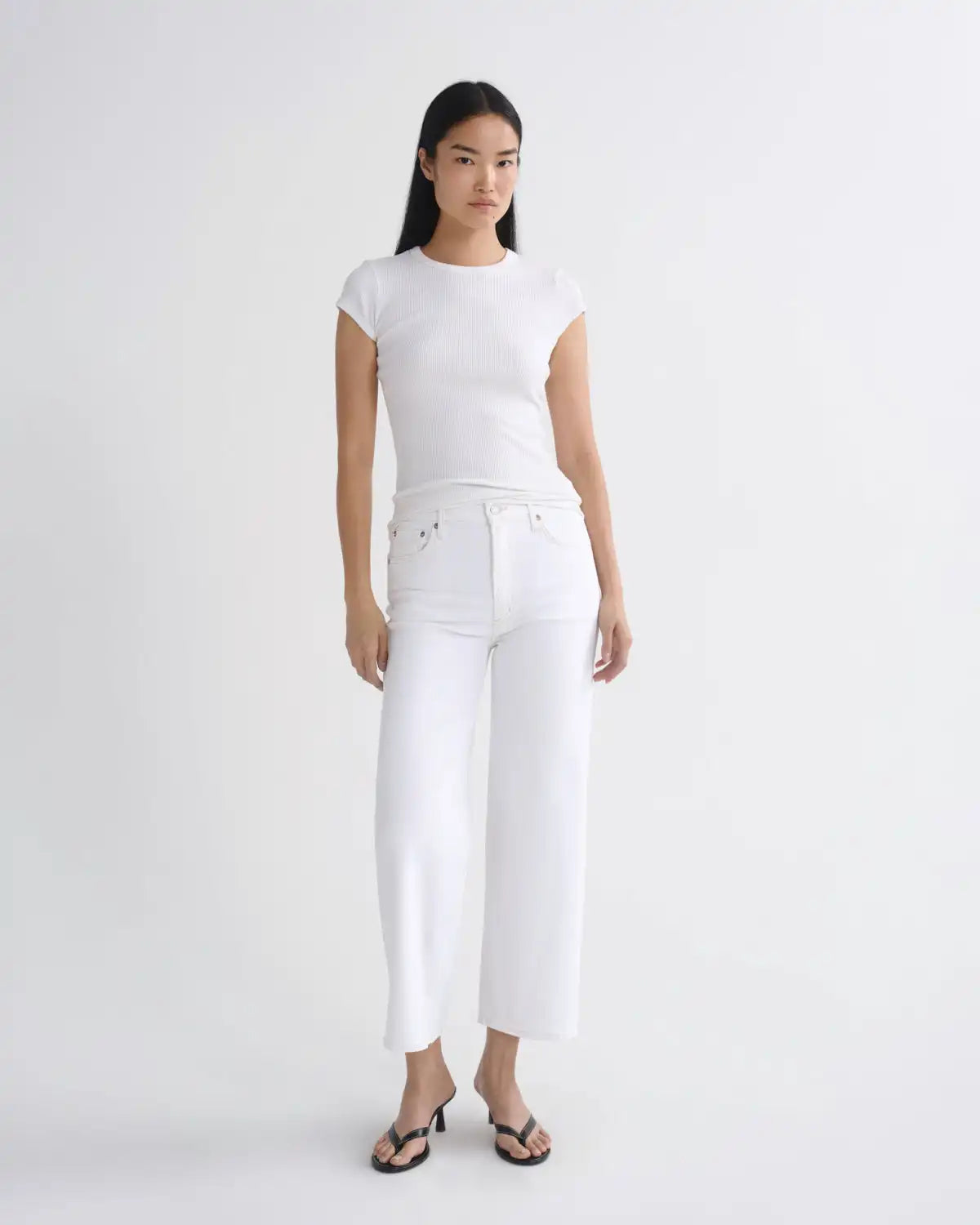 Harper Crop Jean (Comfort Stretch) in White Wash