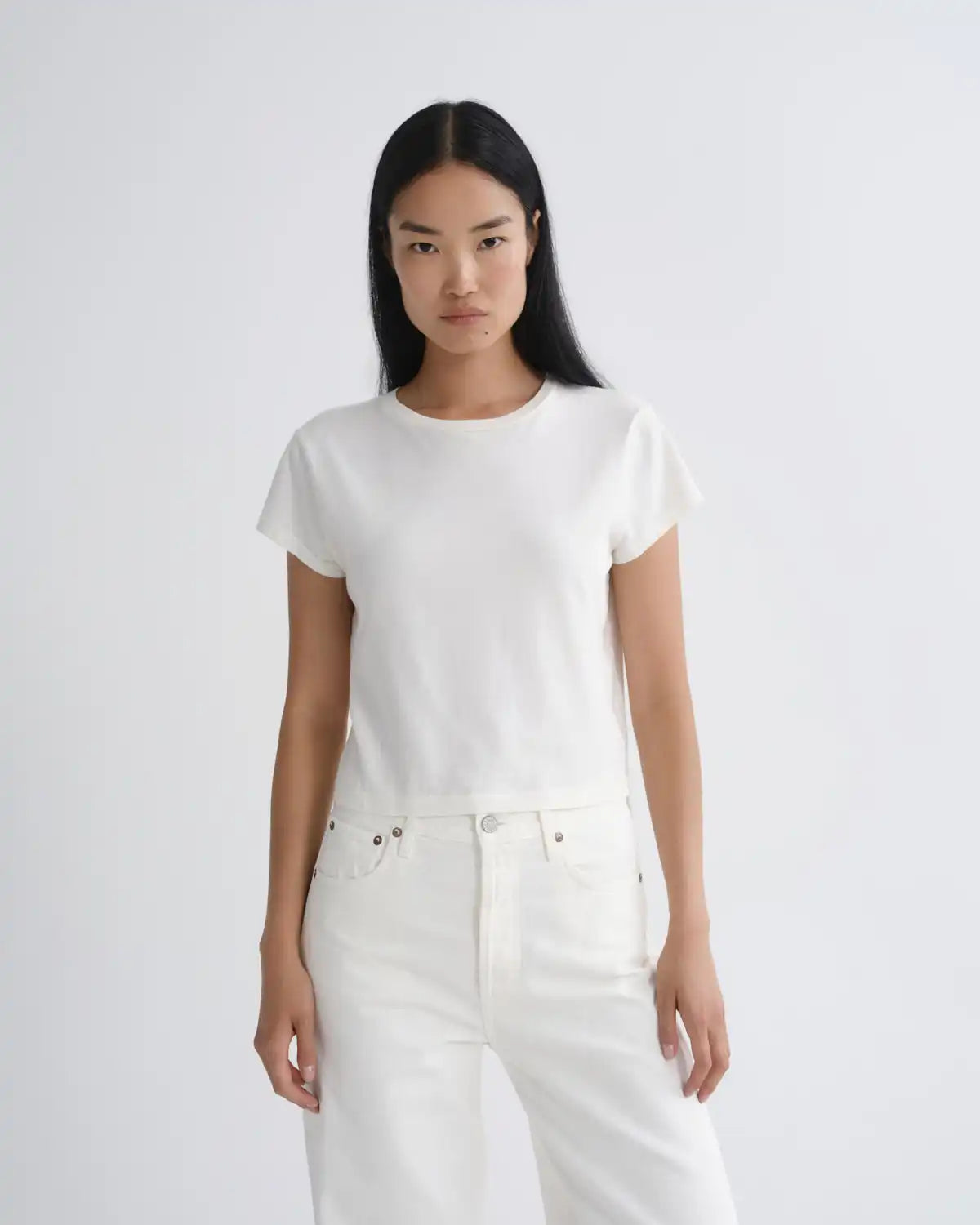 Adine Shrunken Tee in Bone