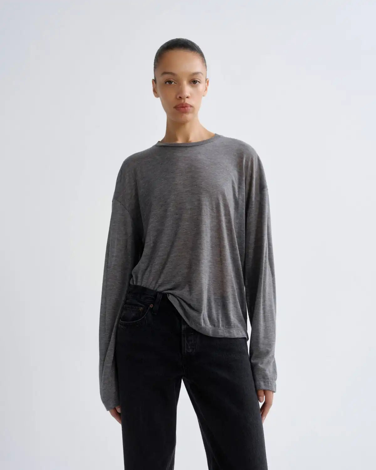 Sasha Tee (Tencel Jersey) in Grey Heather