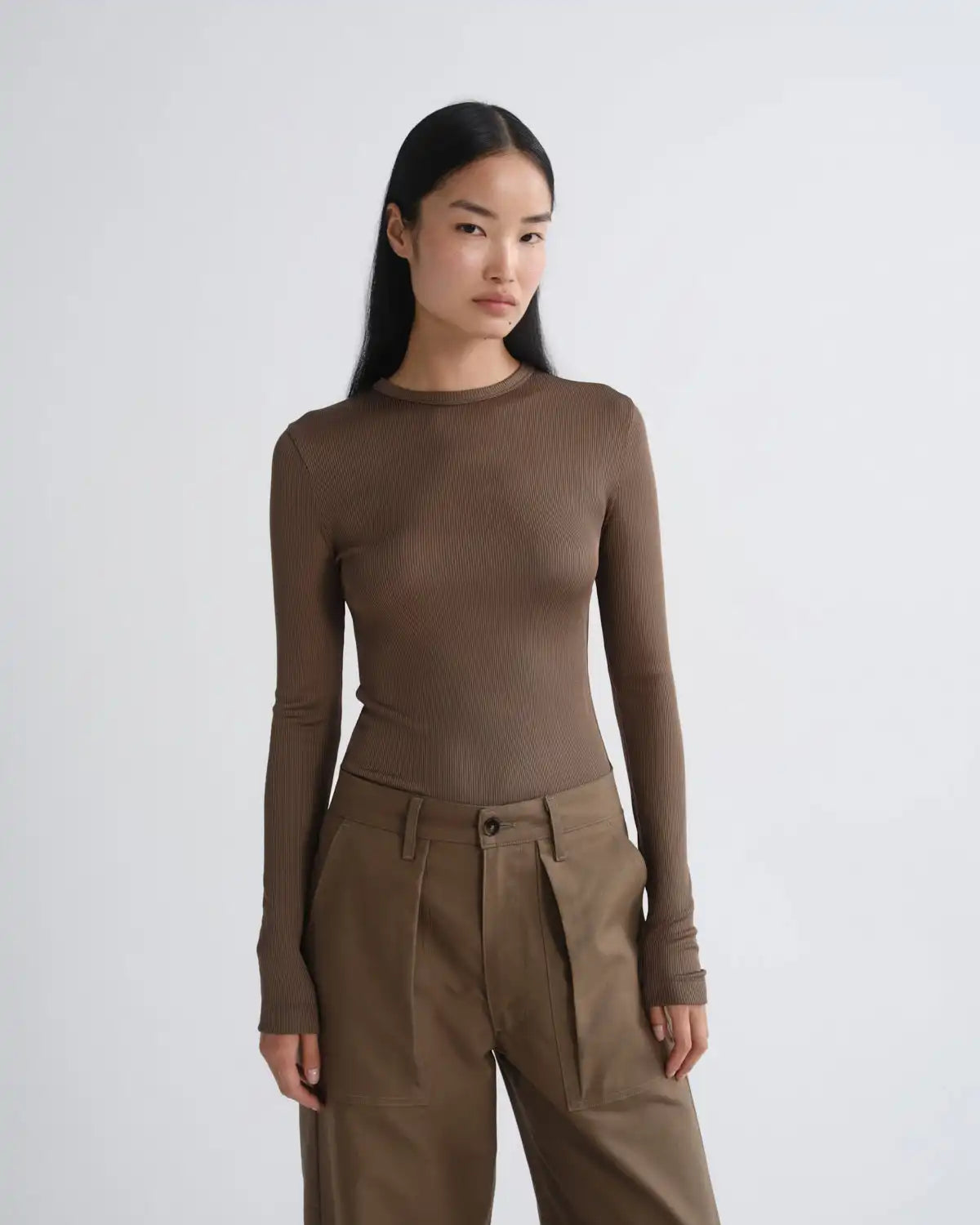 Delphi Slim Tee (Viscose) in Brunel