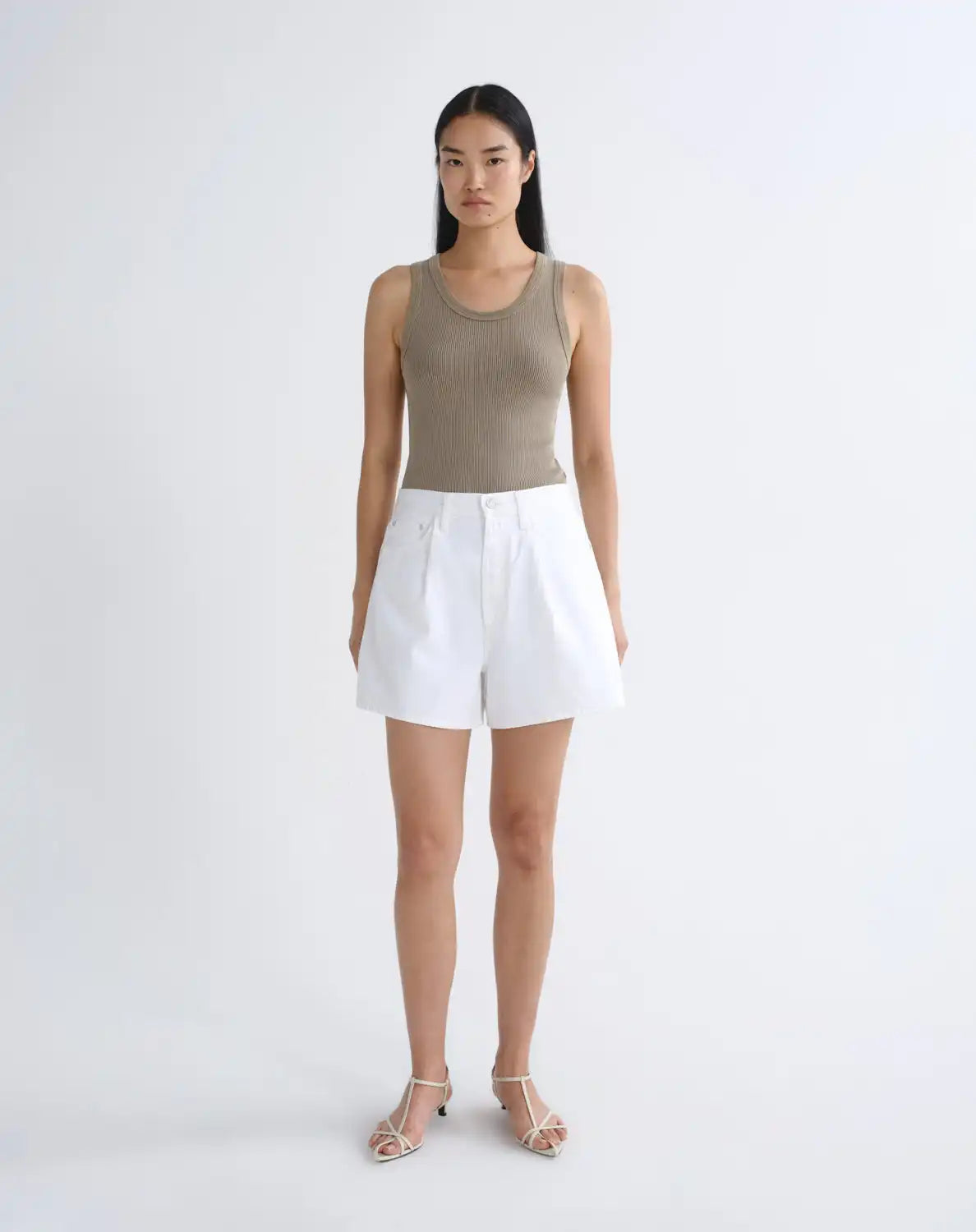 Rhoda Pleated A-Line Short in Milkshake
