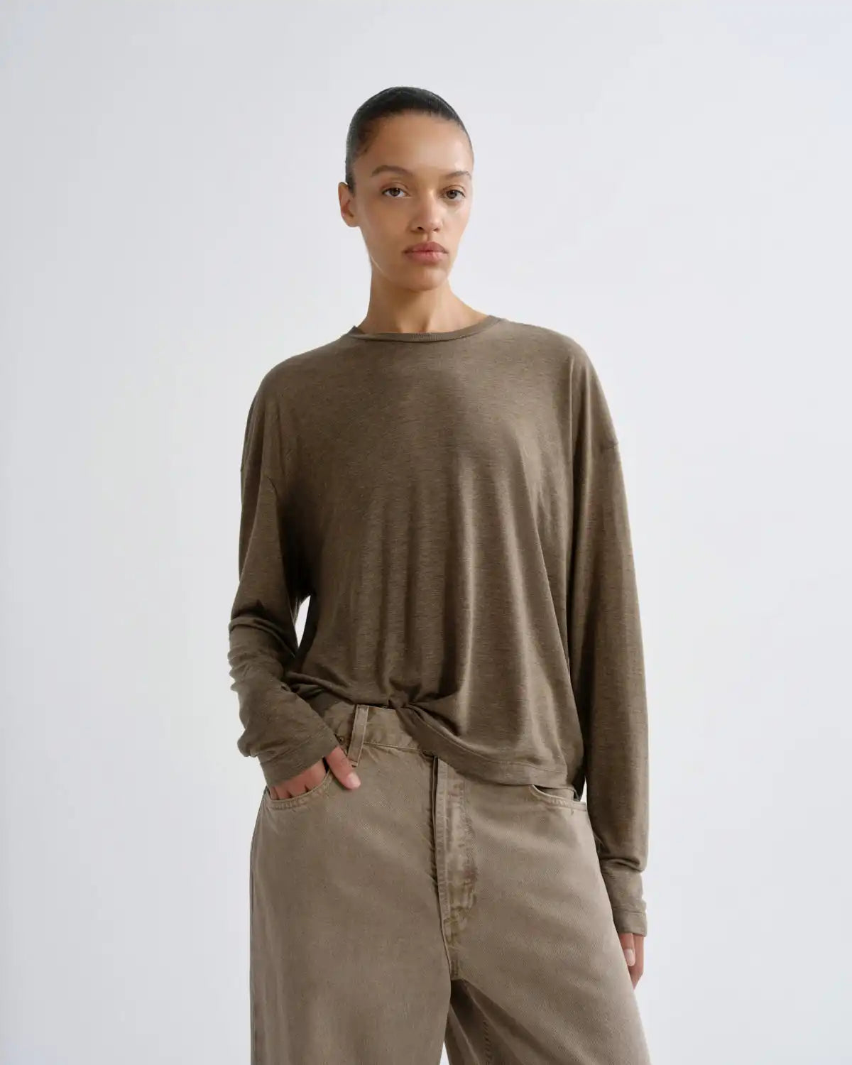 Sasha Tee (Tencel Jersey) in Loam