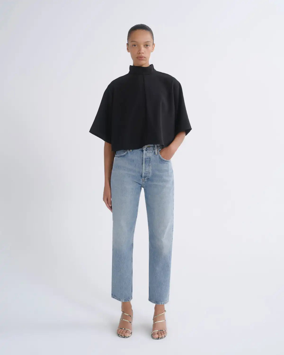 90's Pinch Waist Crop in Stage