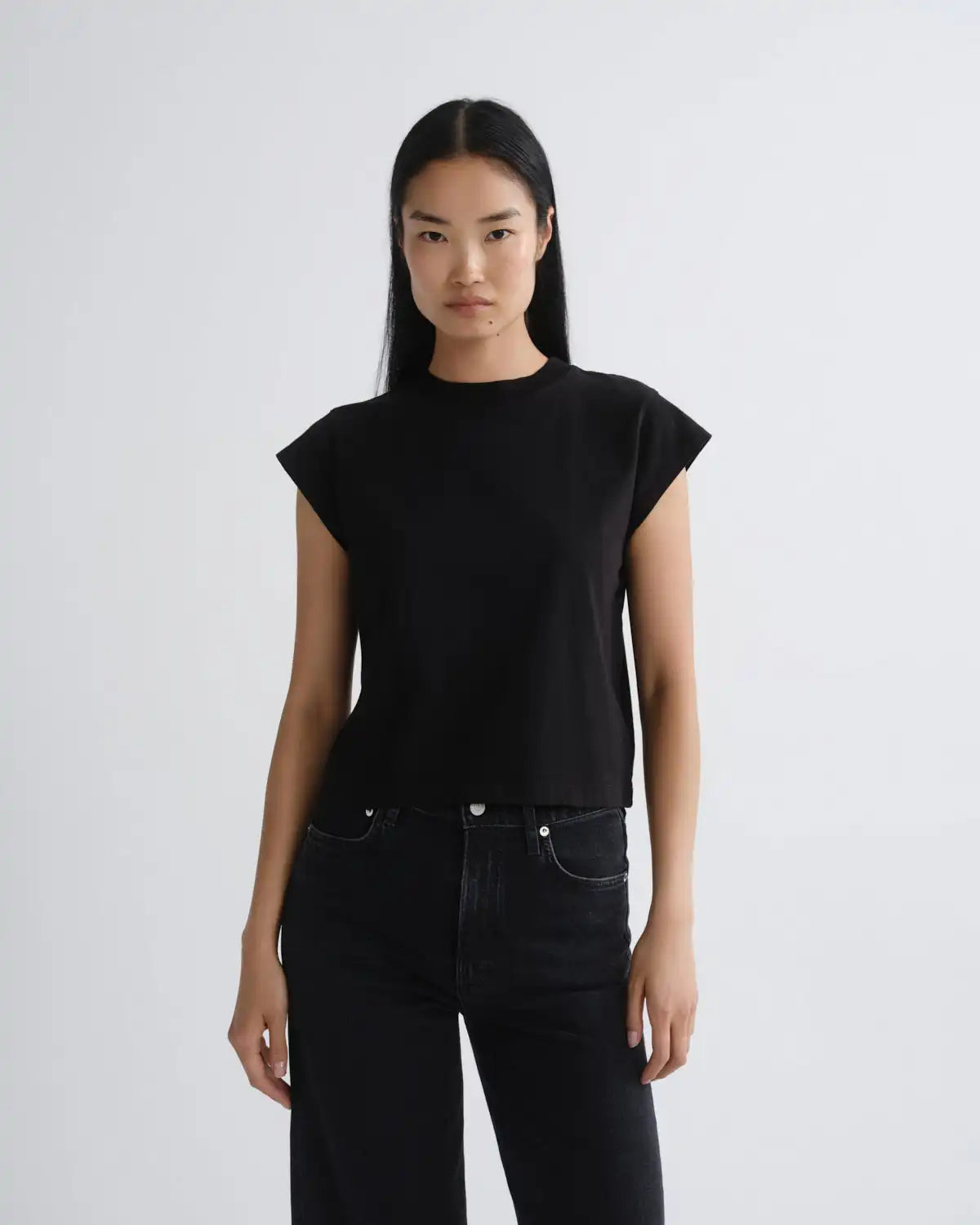 Bryce Cap Sleeve Tee in Black