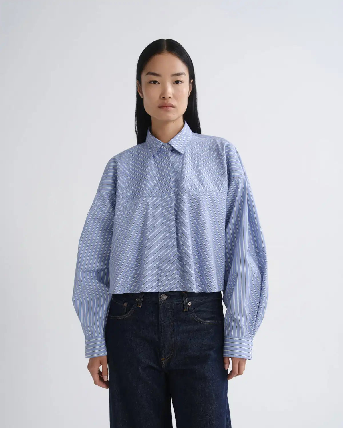 Agnes Shirt in Meyer Stripe Blue/White