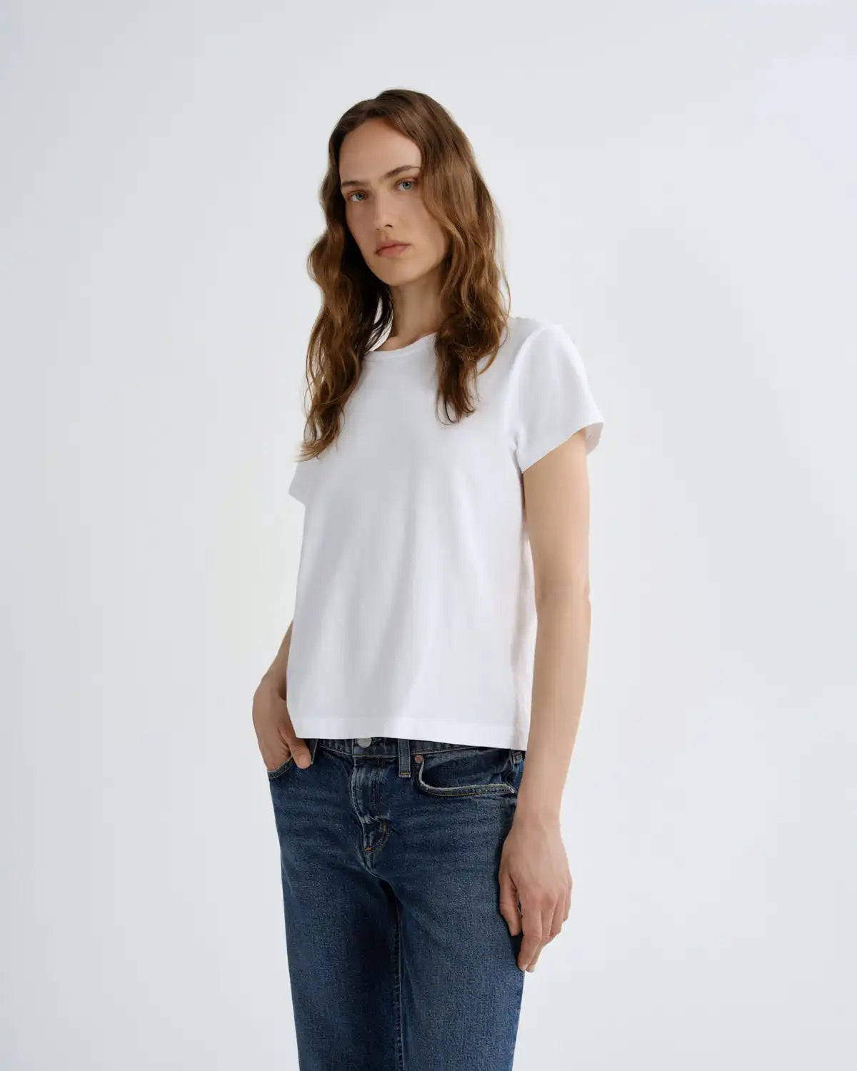 Long Line Adine Tee in White