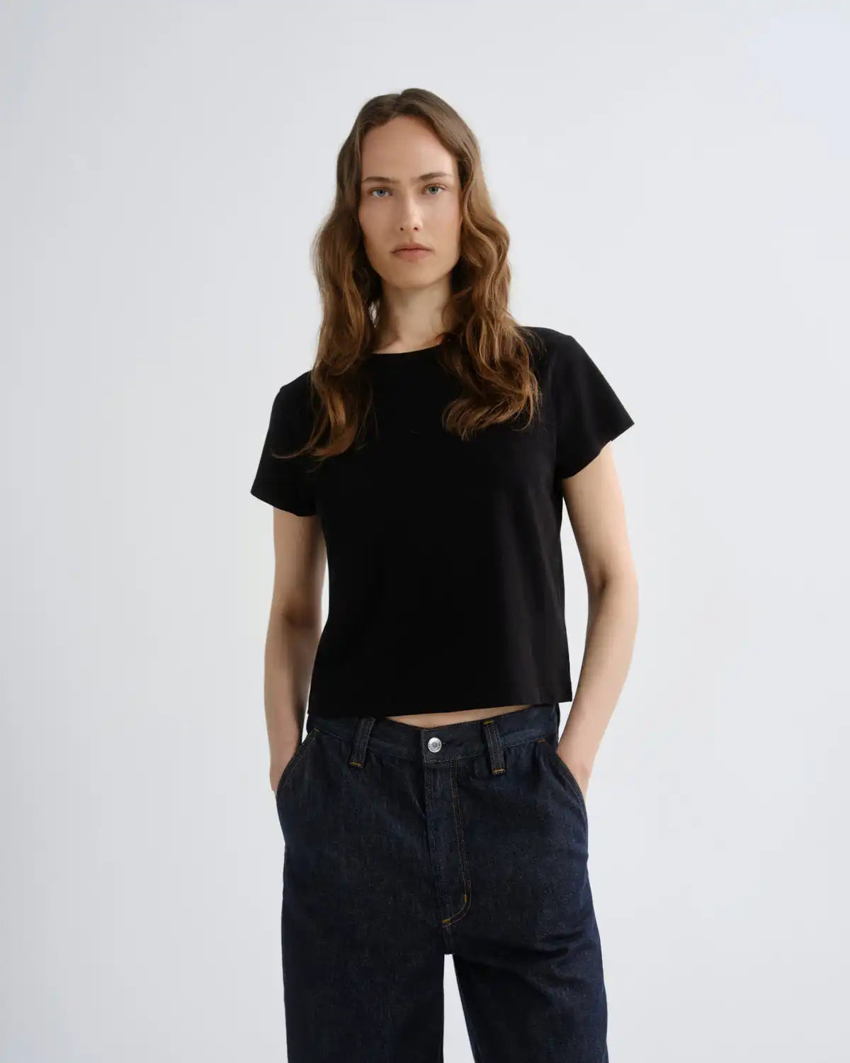 Adine Shrunken Tee in Black