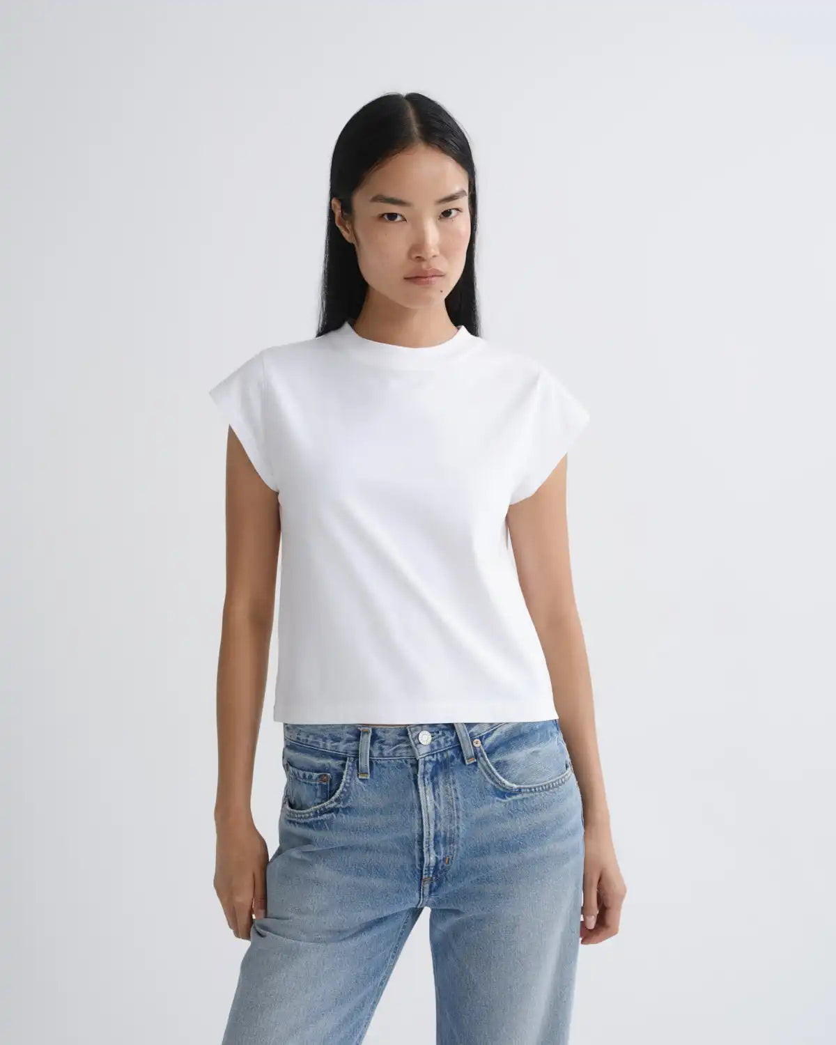 Bryce Cap Sleeve Tee in White